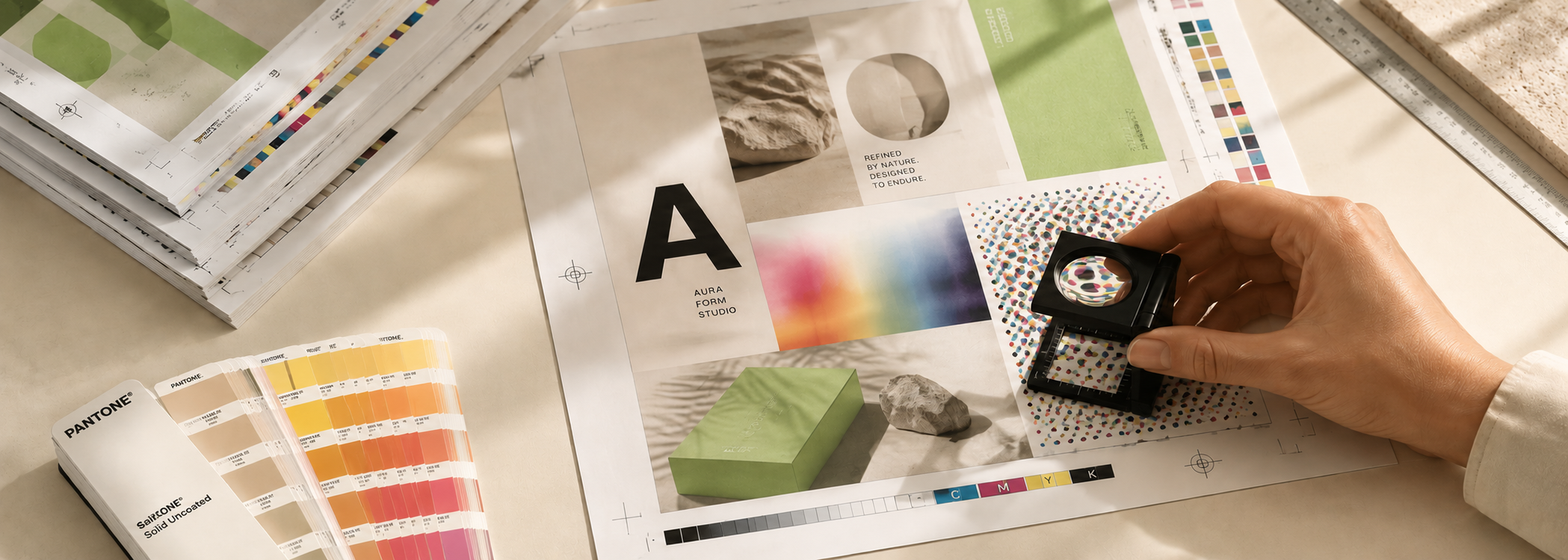 Commercial print production with colour accuracy and premium finishing.