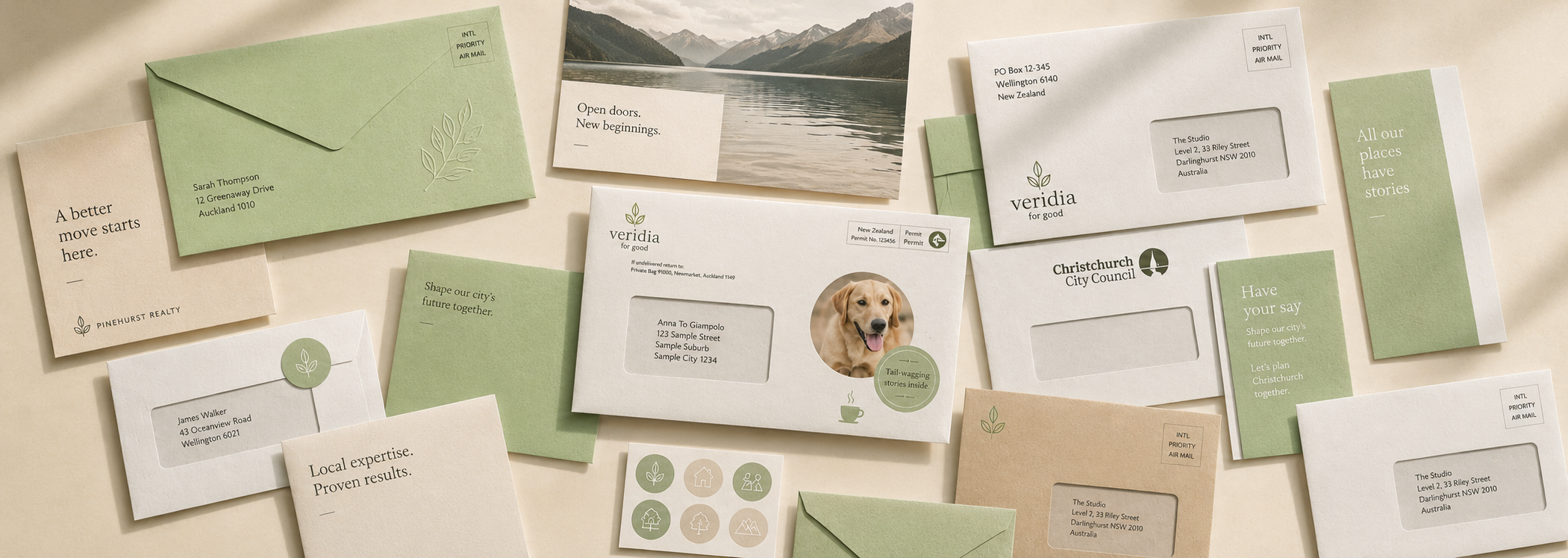 Personalised direct mail campaign with premium printed marketing materials.