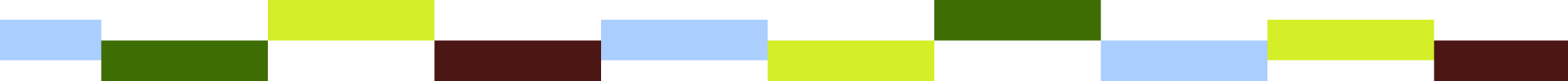 A digital pixel art image with a horizontal pattern of colored squares in blue, green, brown, yellow-green, and black.