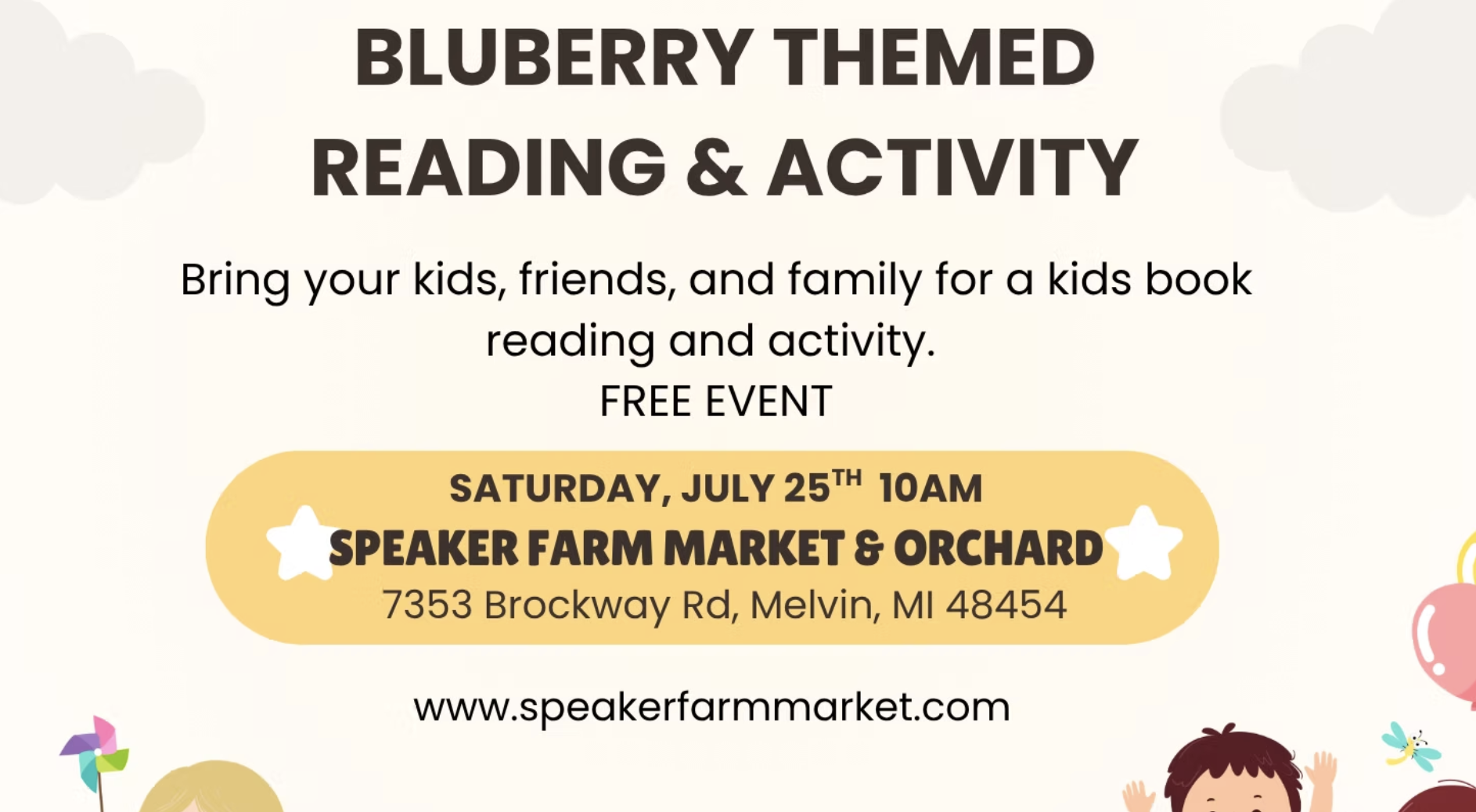 Kids Blueberry Themed Reading & Activity