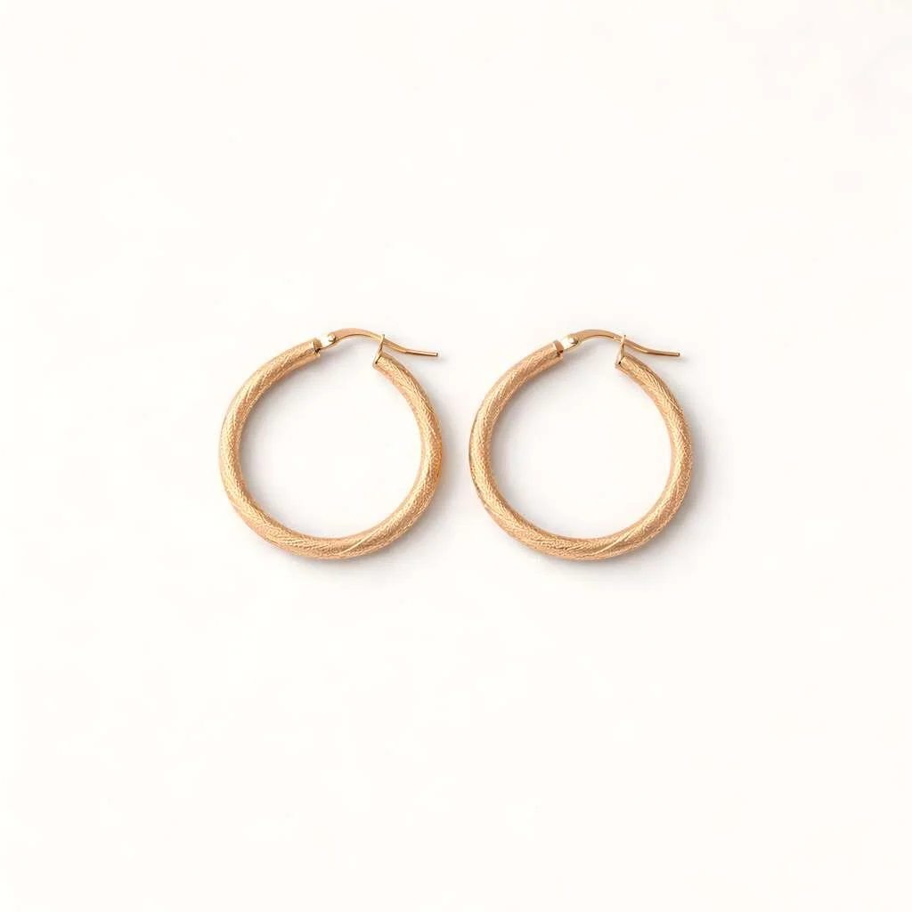 Twisted Texture Gold Hoop Earrings