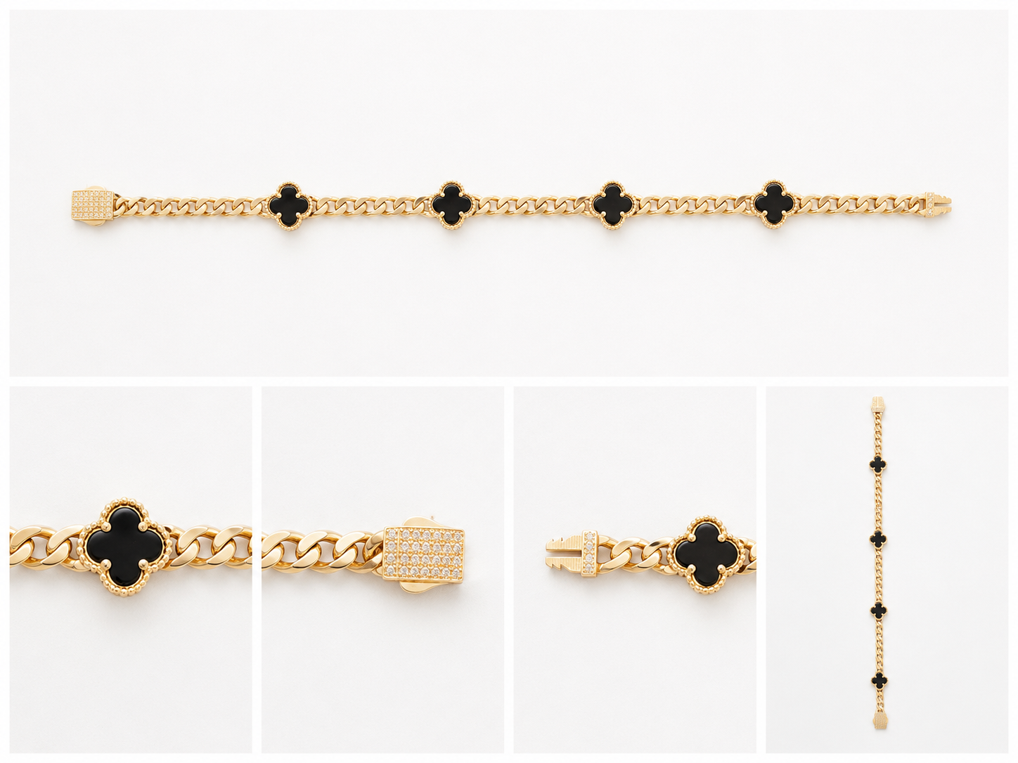 Black Clover Cuban Link Bracelet
