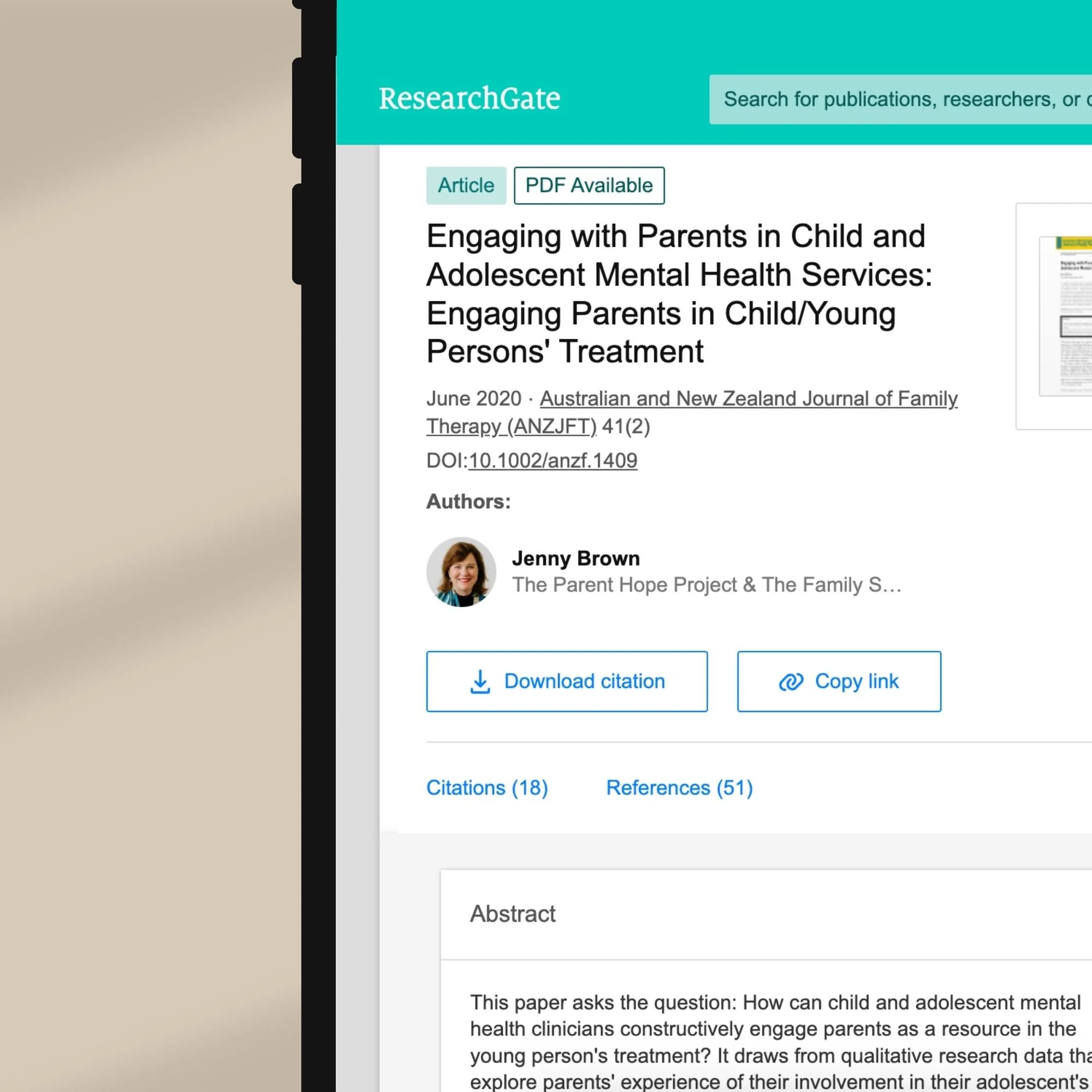 Dr Jenny Brown ResearchGate