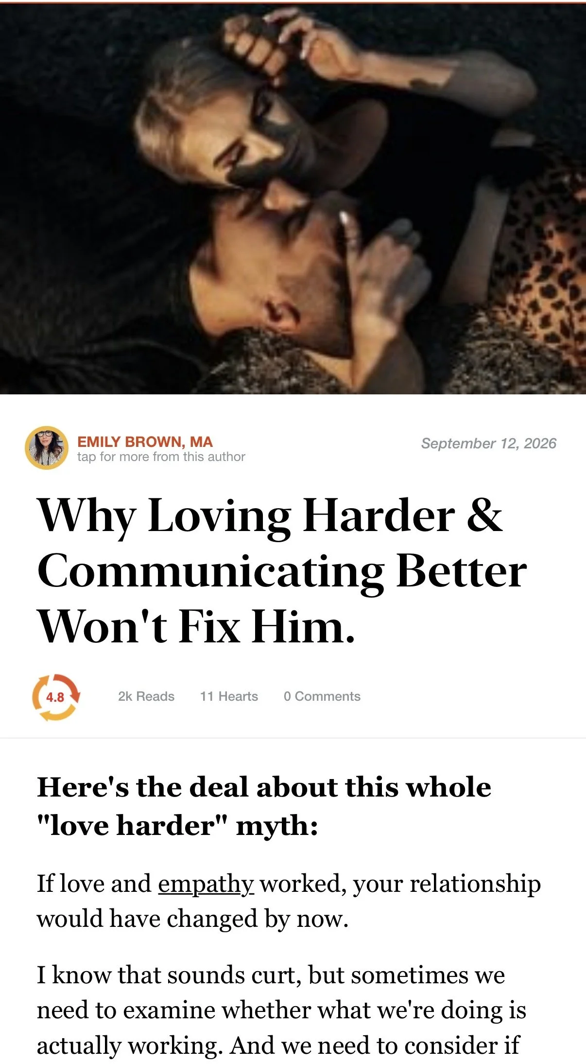 Loving Harder wont fix him