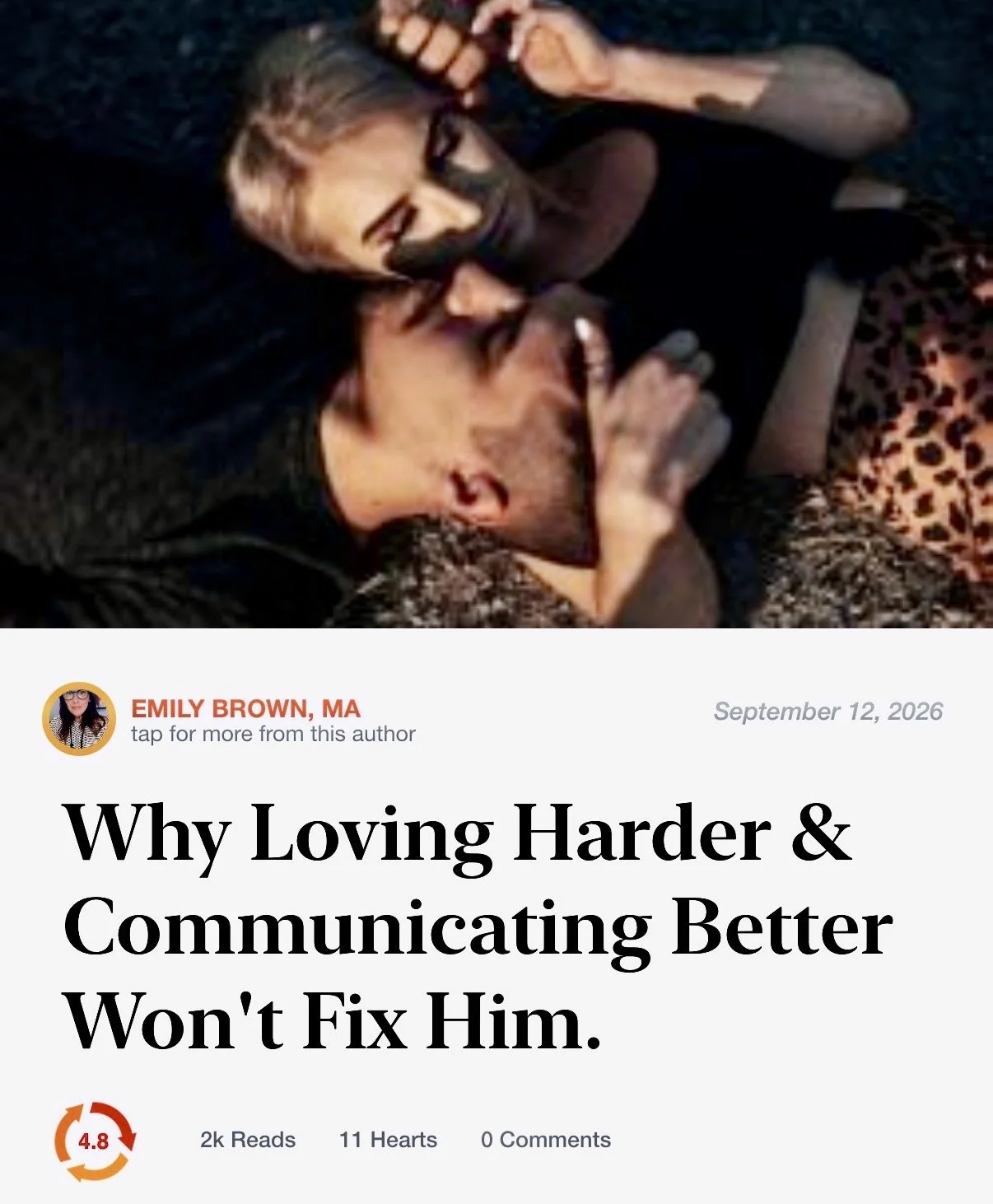 Loving Harder wont fix him