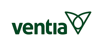 Ventia logo with stylized geometric symbol