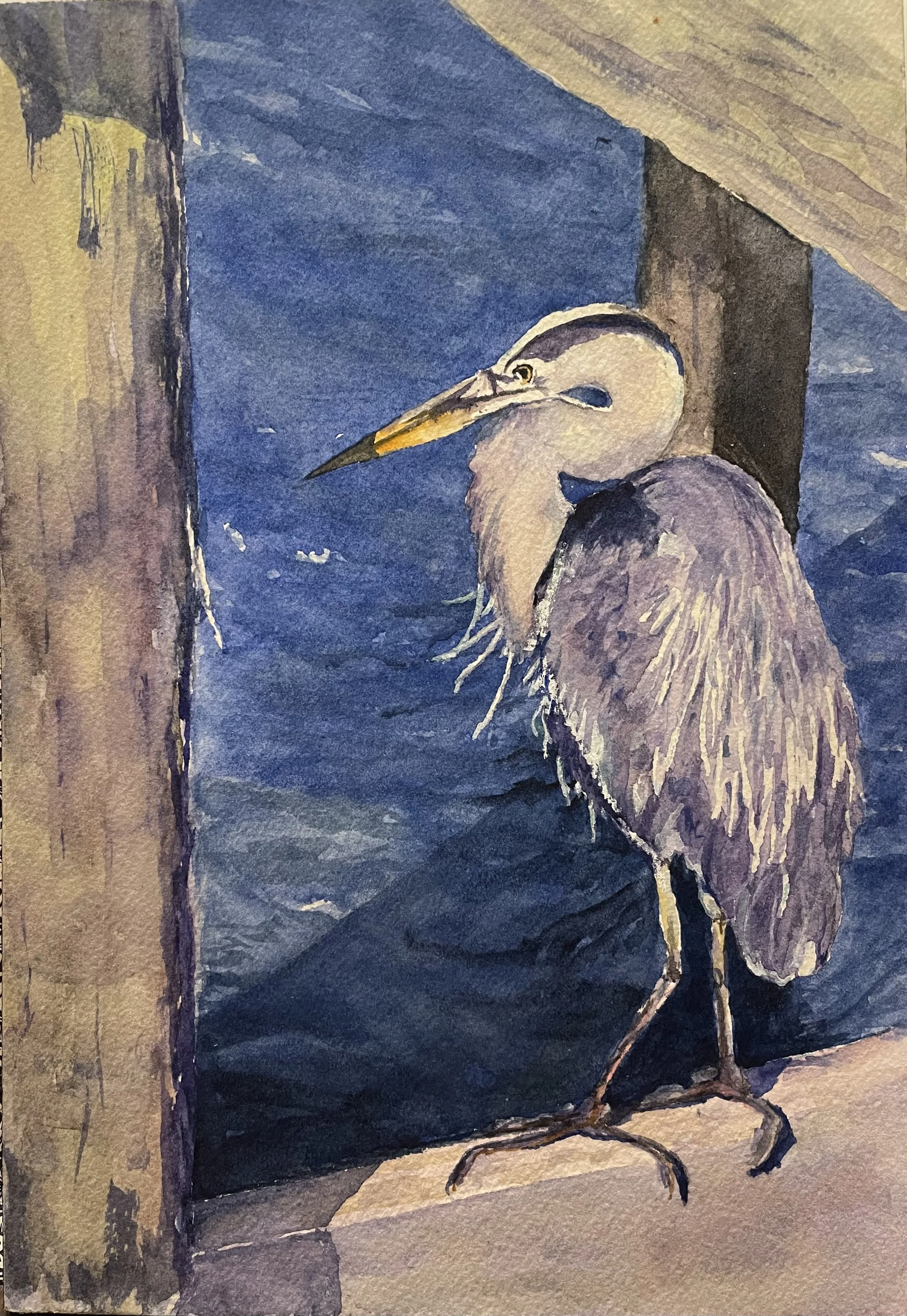 Heron Hideout, 2024,
17 × 14 in.