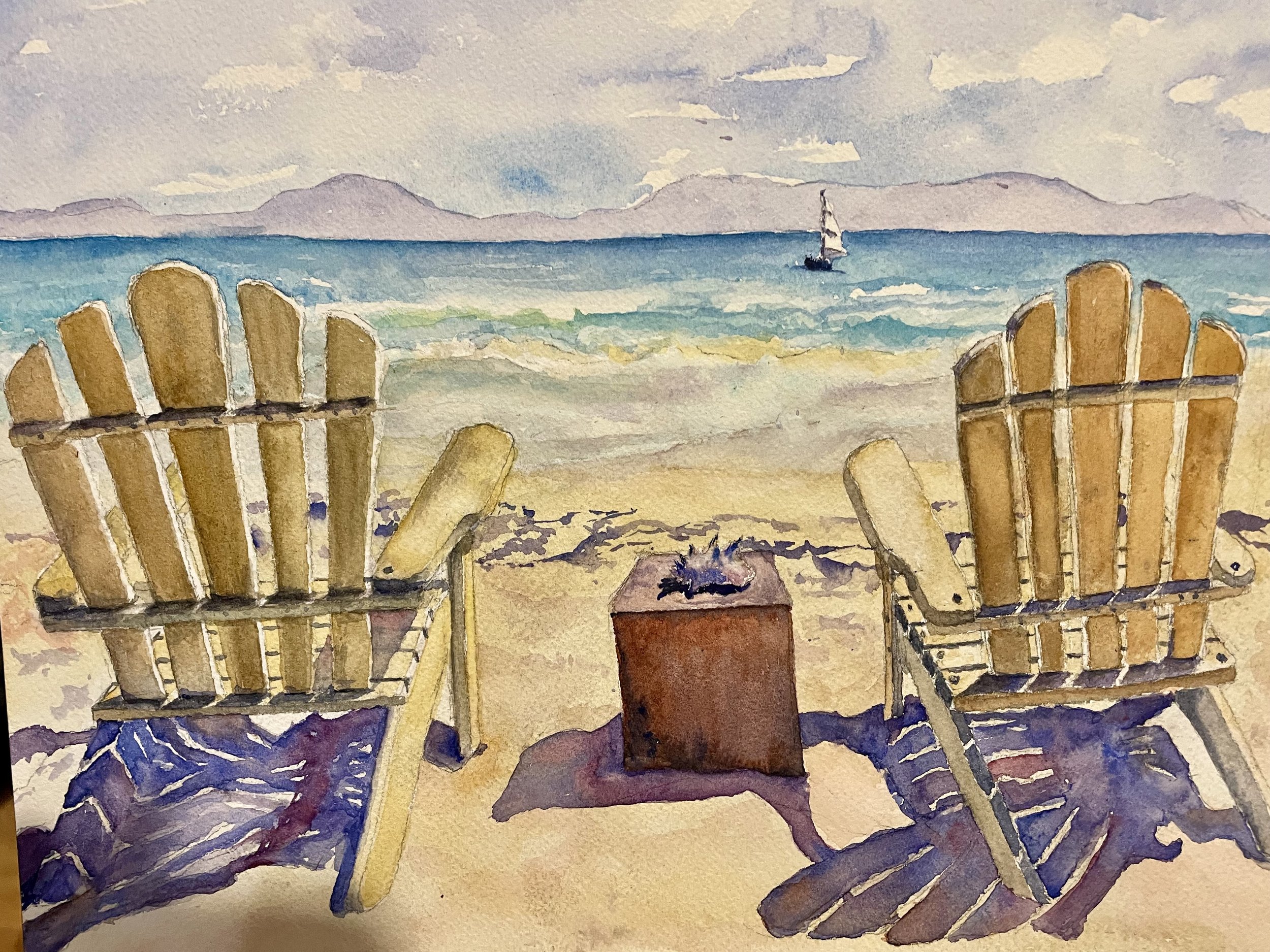 View from Banky's, 2024,
21 × 17 in.