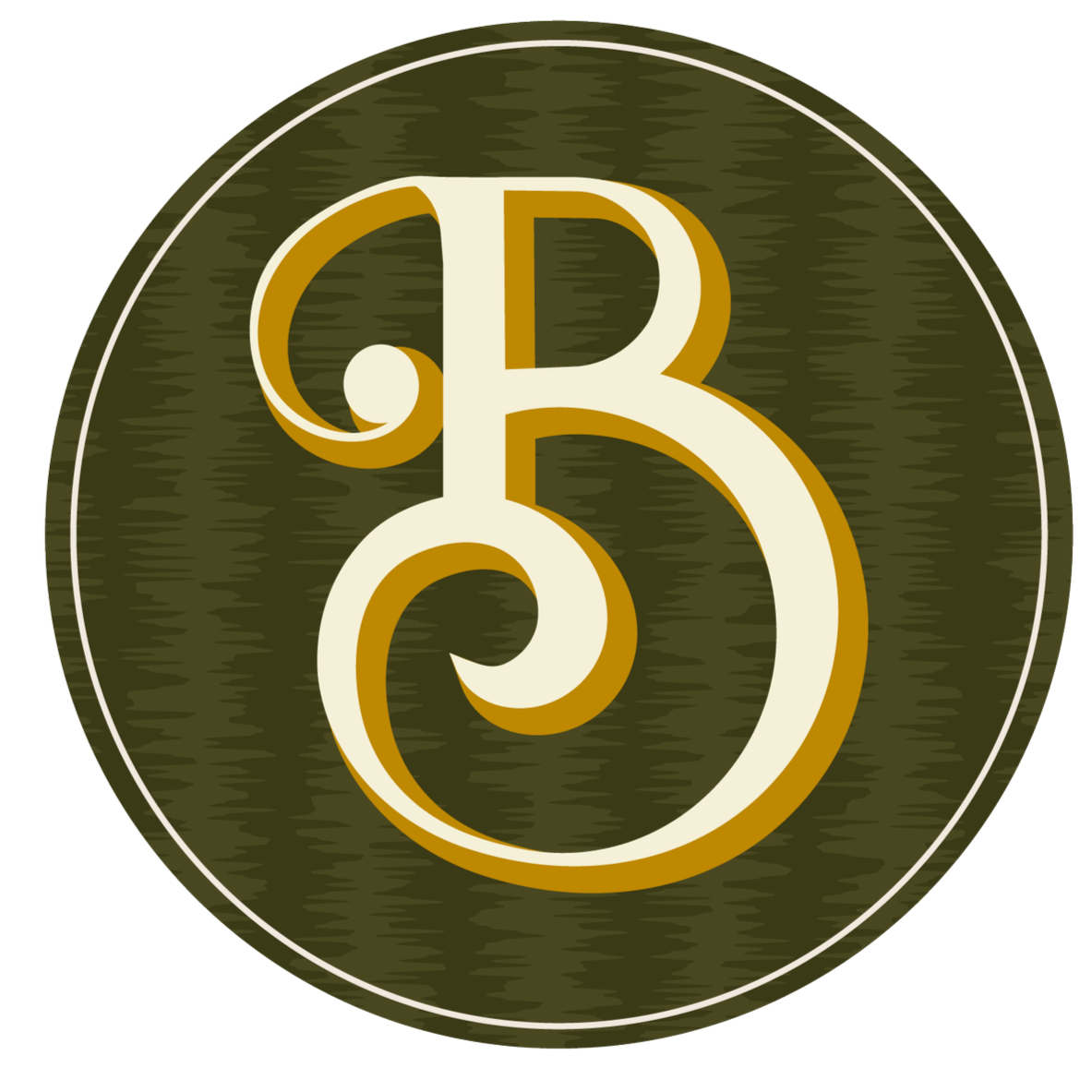 A circular logo with a dark green background and white and gold stylized letters 'C' and 'B' overlapping.