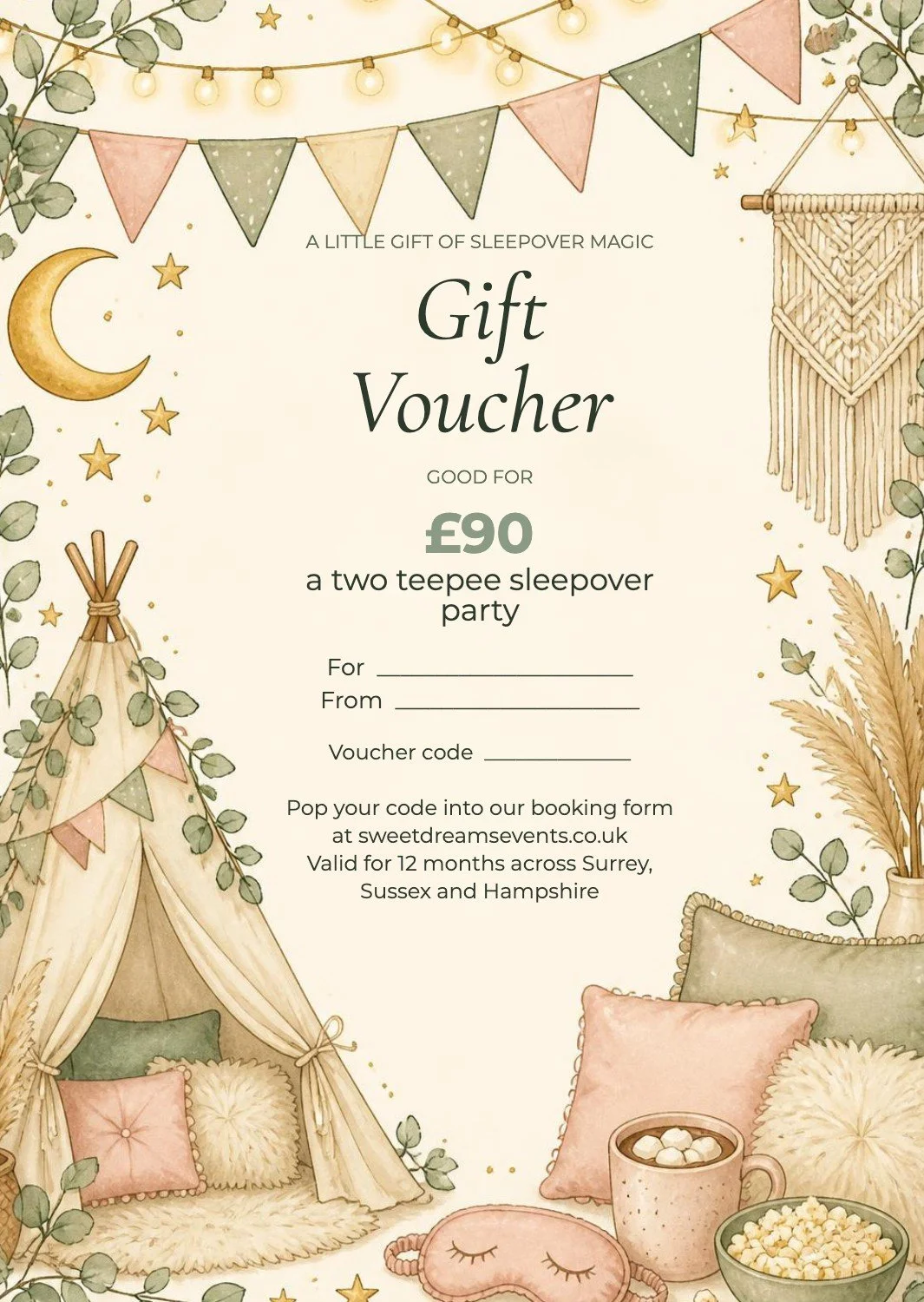 Gift Voucher, Two Teepee Sleepover