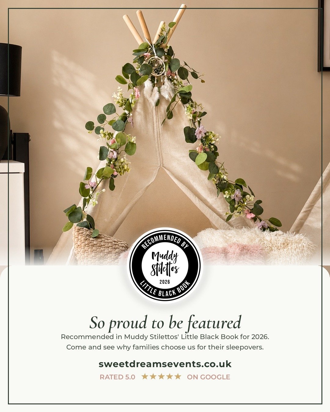 We are so proud to be recommended by Muddy Stilettos