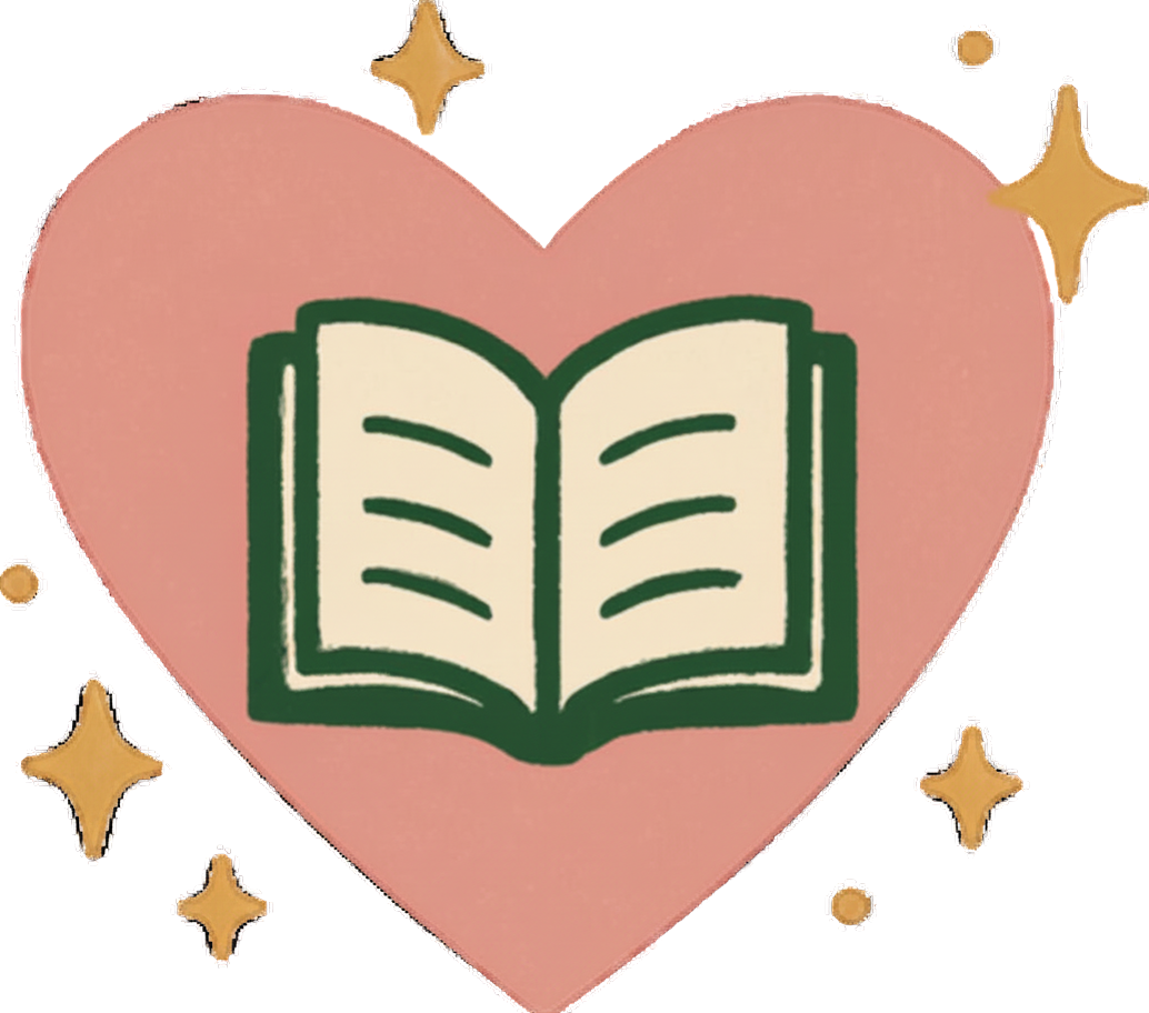 Illustrated heart with open book representing how to book a Sweet Dreams Events teepee sleepover party in Sussex Surrey and Hampshire