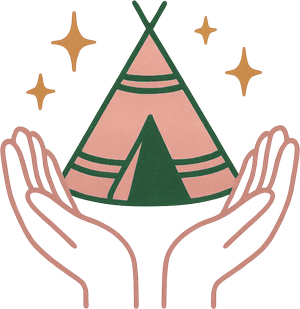 Illustration representing Sweet Dreams Events teepee sleepover party hire service across Sussex Surrey and Hampshire