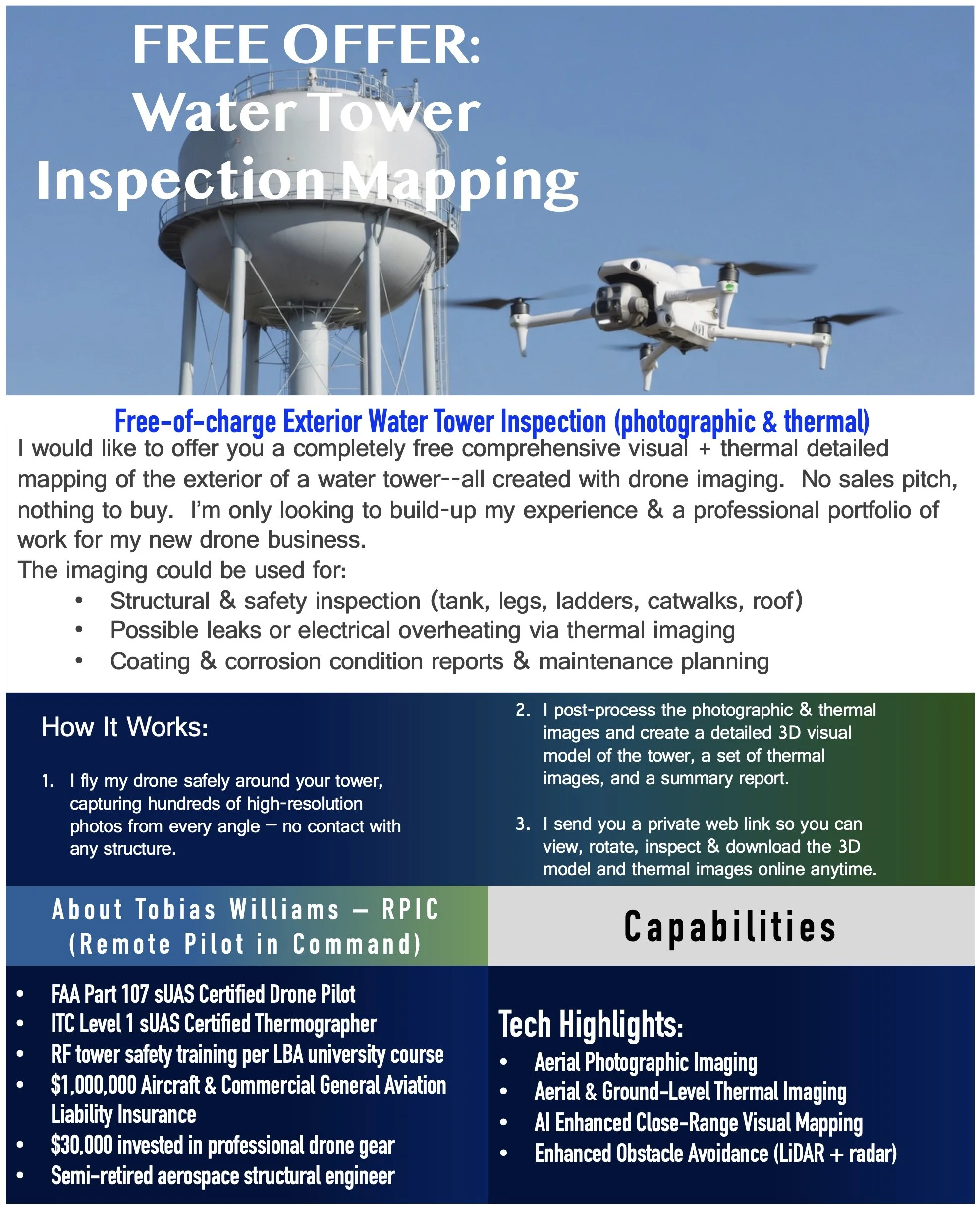 Free Drone Water Tower Inspection & Mapping Service