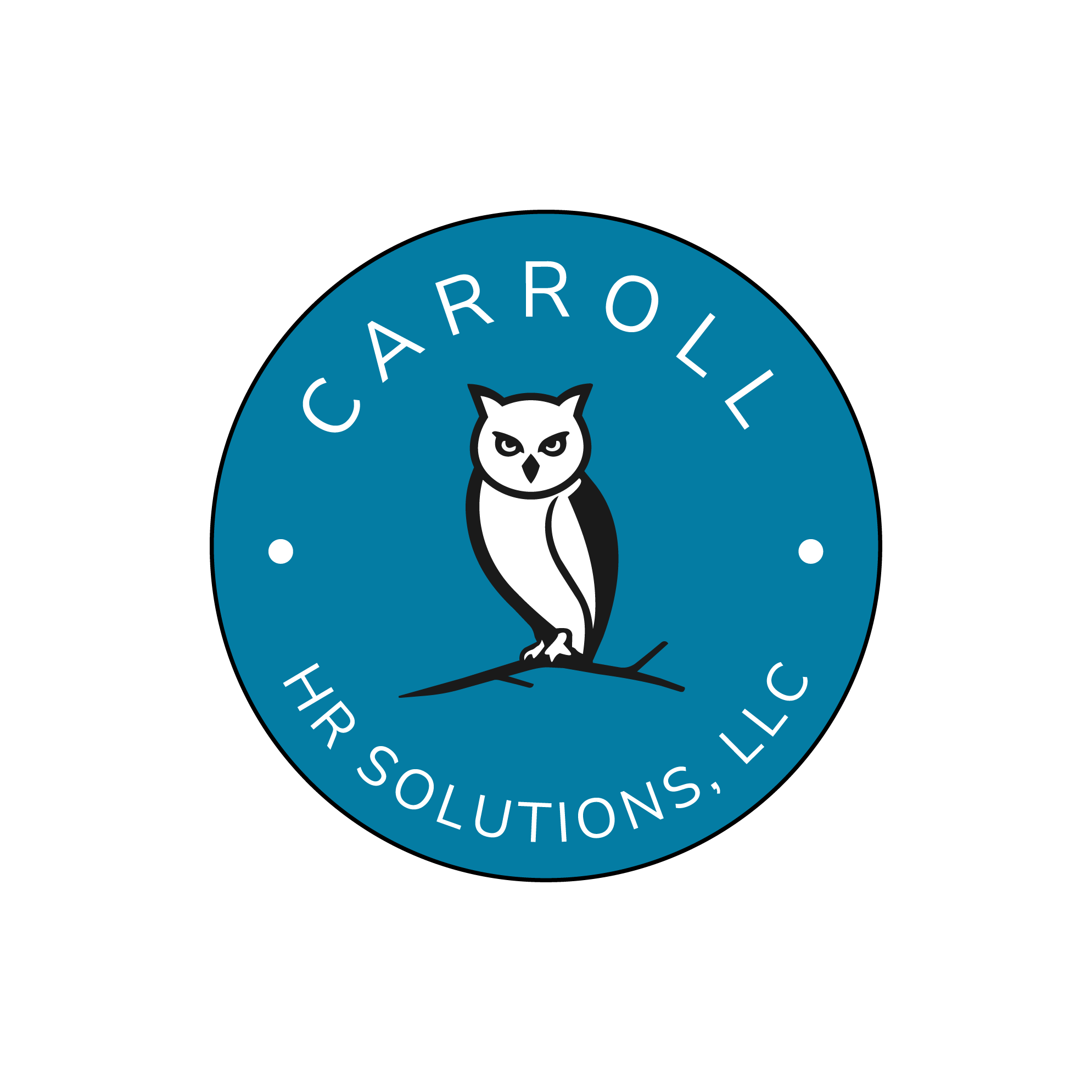Logo of Carrol Solutions with a stylized owl and the company name encircling it.
