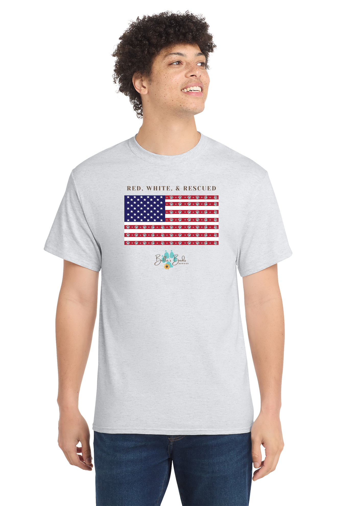 Unisex Red, White, & Rescued Flag Design