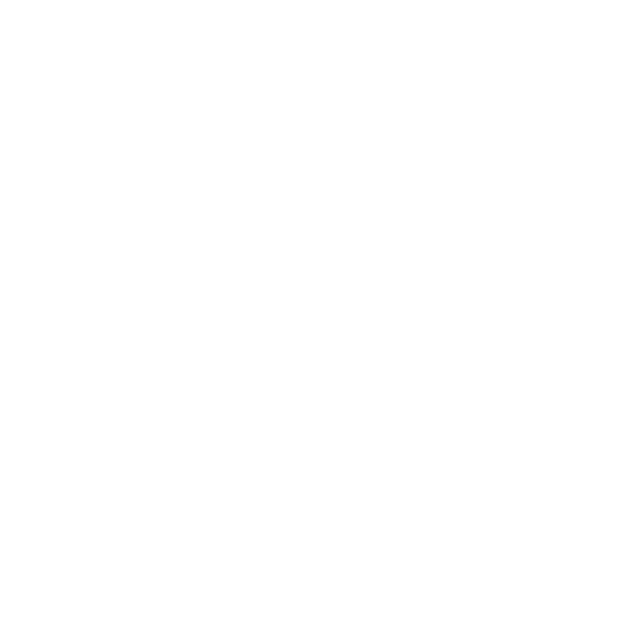 White icon of a wheelchair with tracks on a black background.