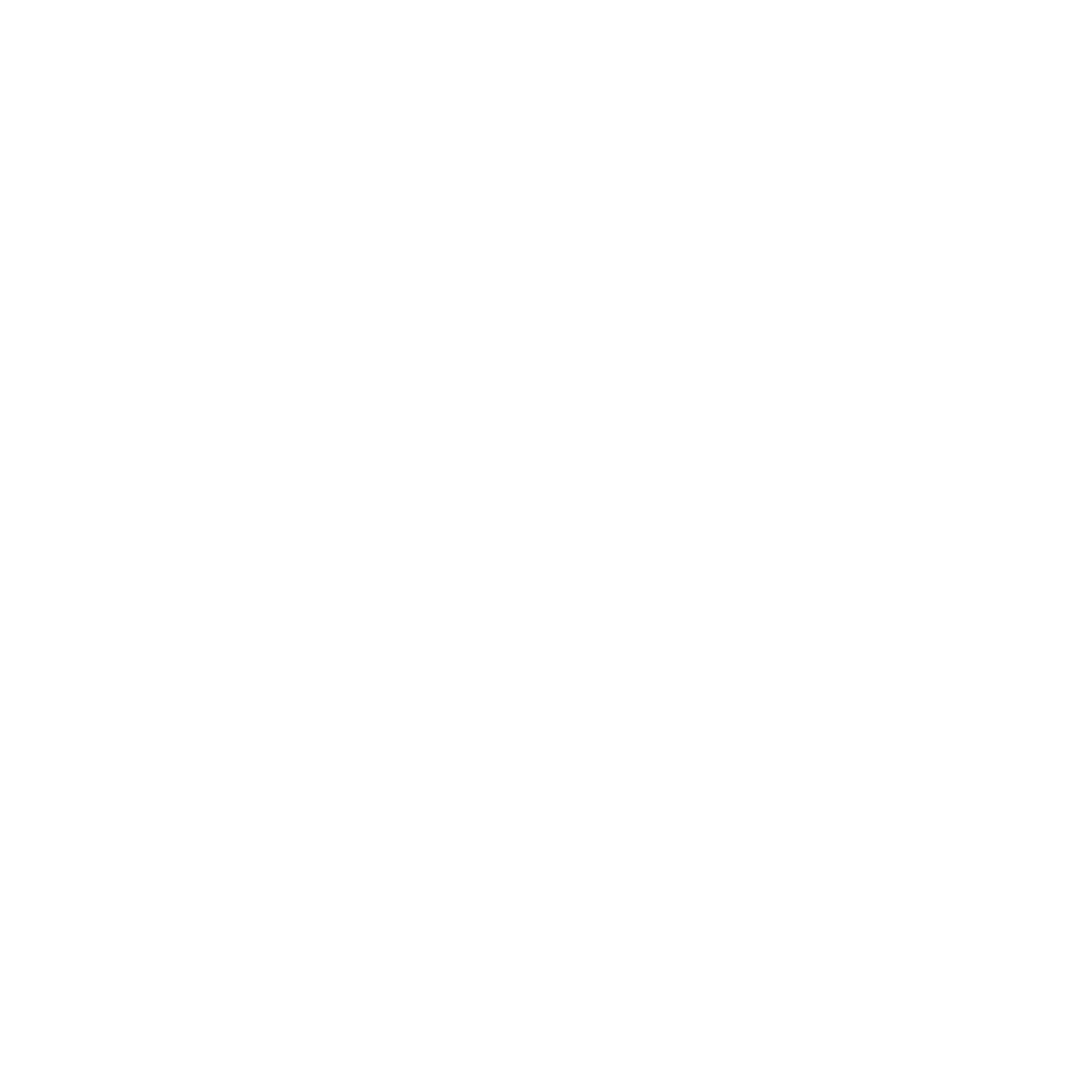 A minimalistic black and white icon of a tree on a landscape with rolling hills.