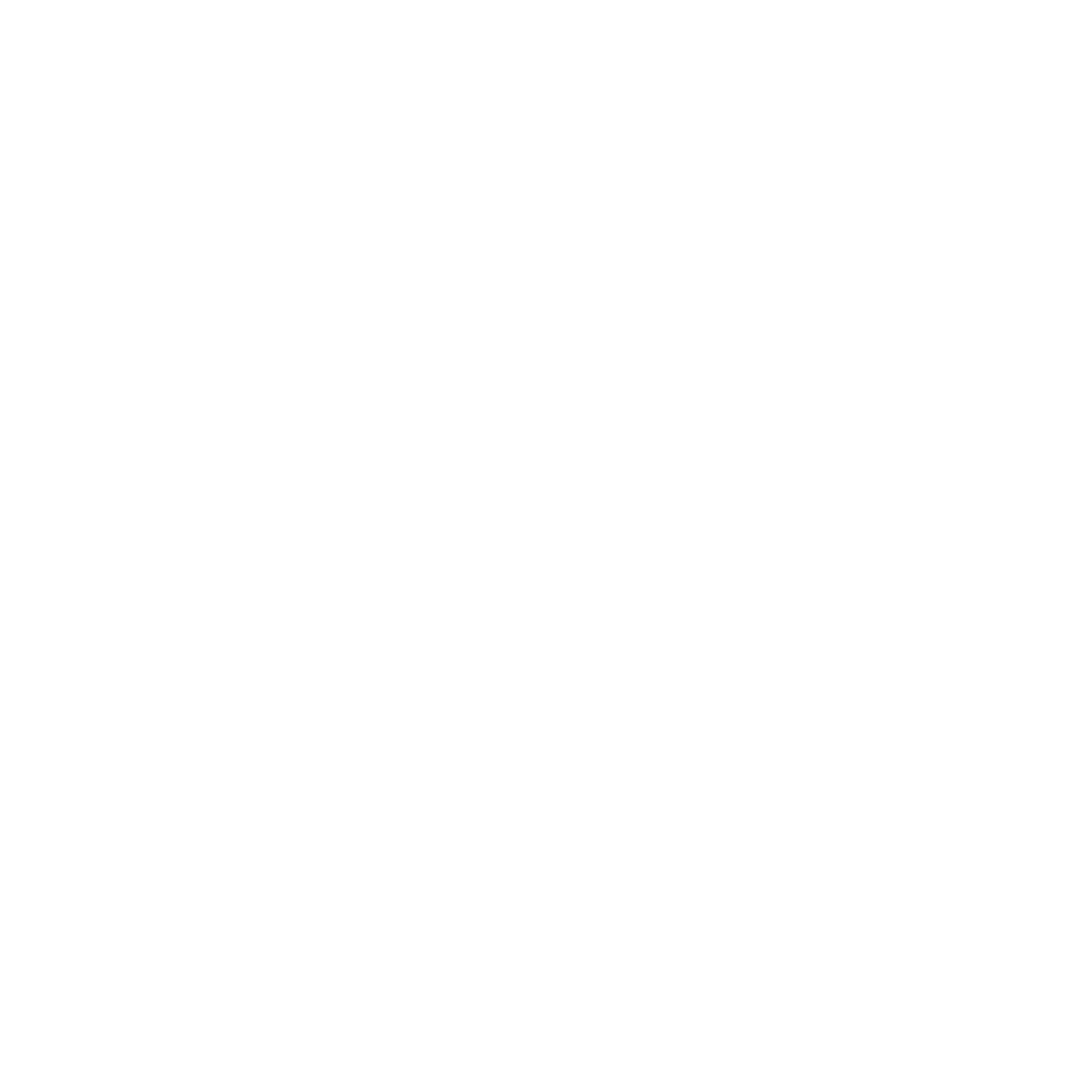 Outline drawing of four white picket fences on a black background.