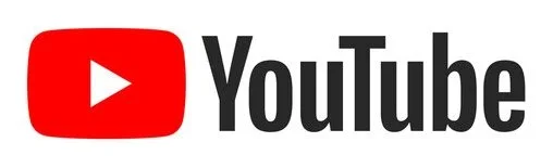 YouTube logo with red play button and black text