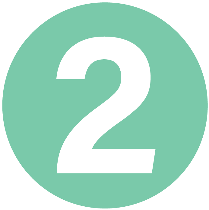 A green circular sign with a white number 2 in the center.