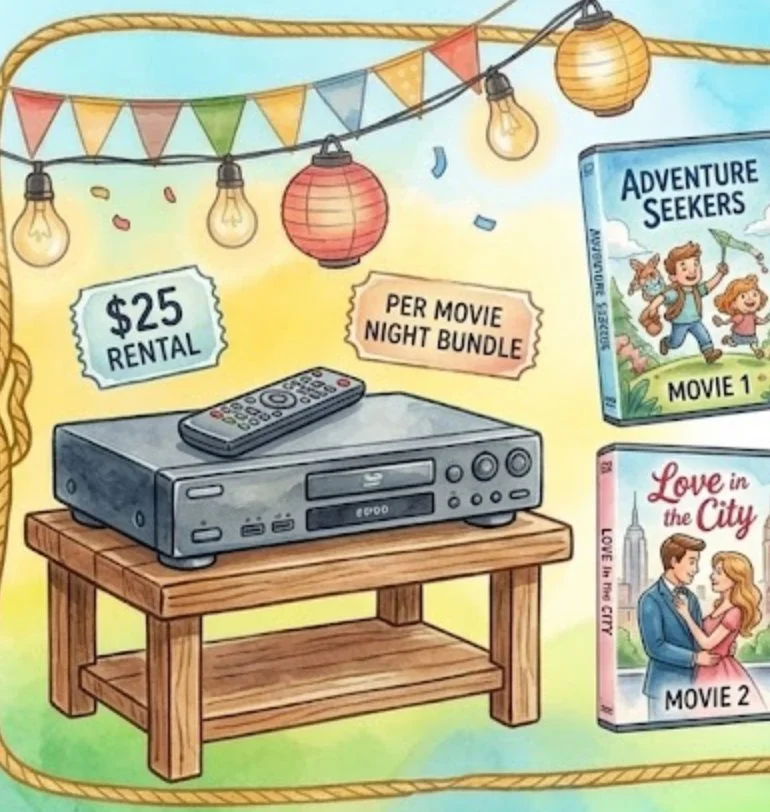 DVD Player Rental + 2 Movies