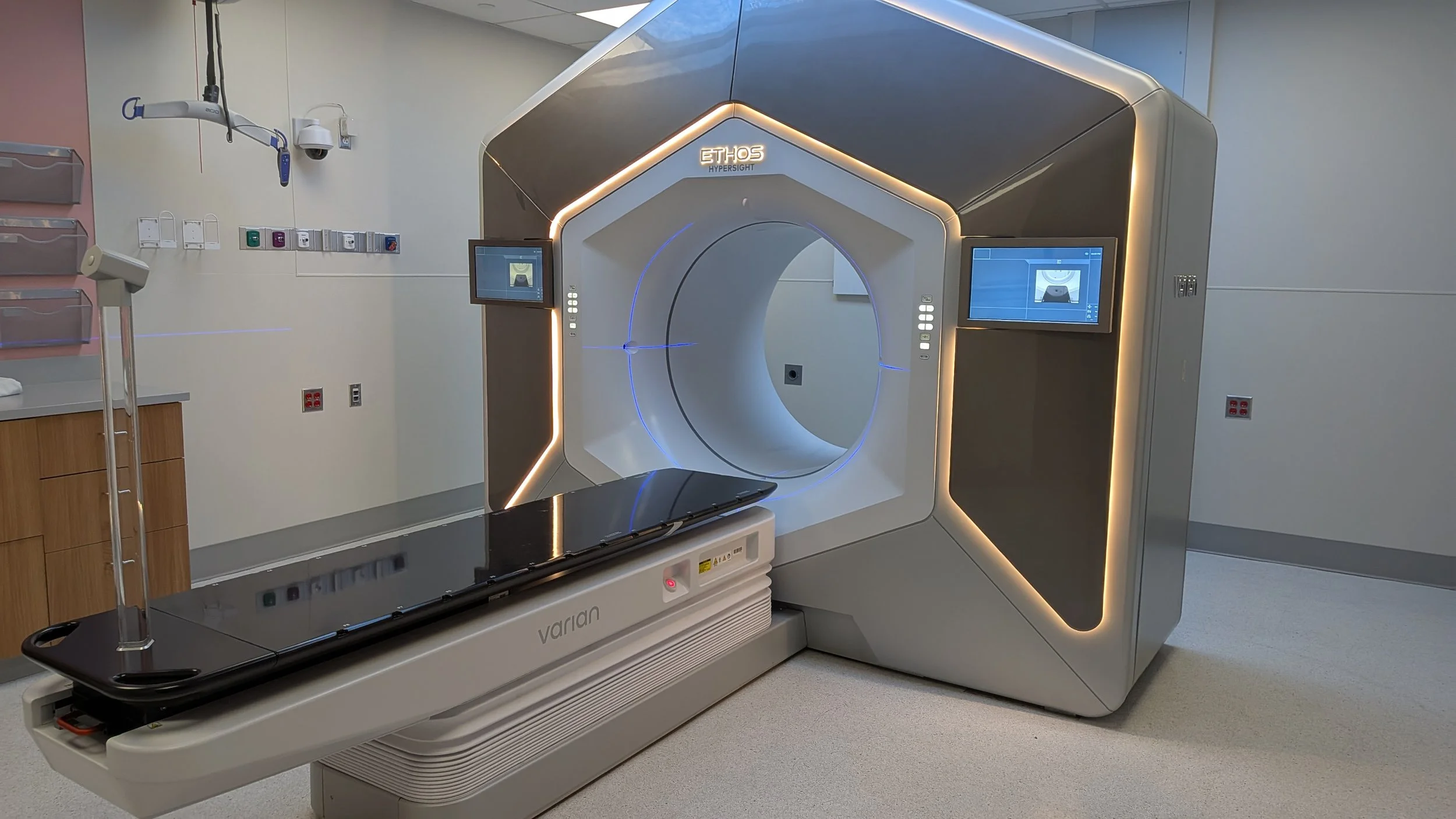 An Ethos Radiotherapy linear accelerator, designed for modern adaptive radiotherapy treatments.