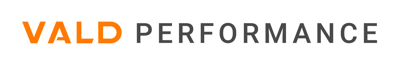 Logo for VALD Performance with the words VALD in orange and Performance in gray.