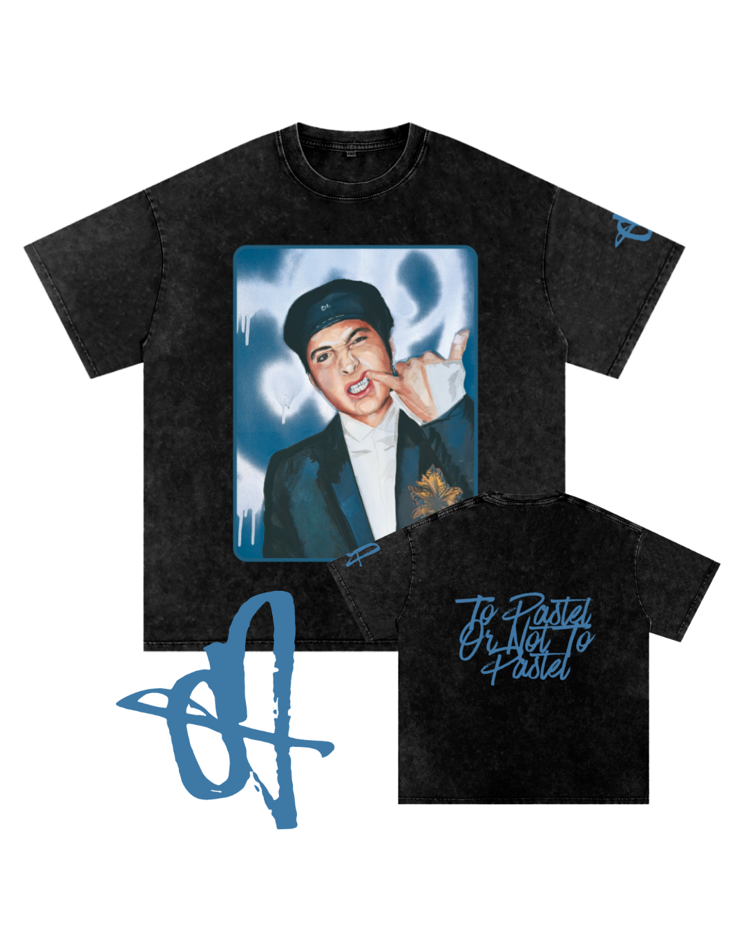 Grillz: Snow Washed Oversized Cotton T-Shirt