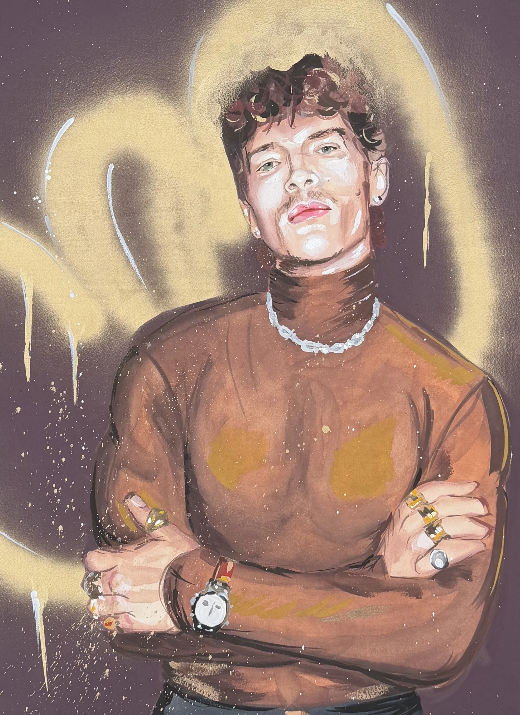 Reference Photo is of Connor Storrie Photographed by Unknown at the Vanity Fair Oscars After Party
Prints coming soon.