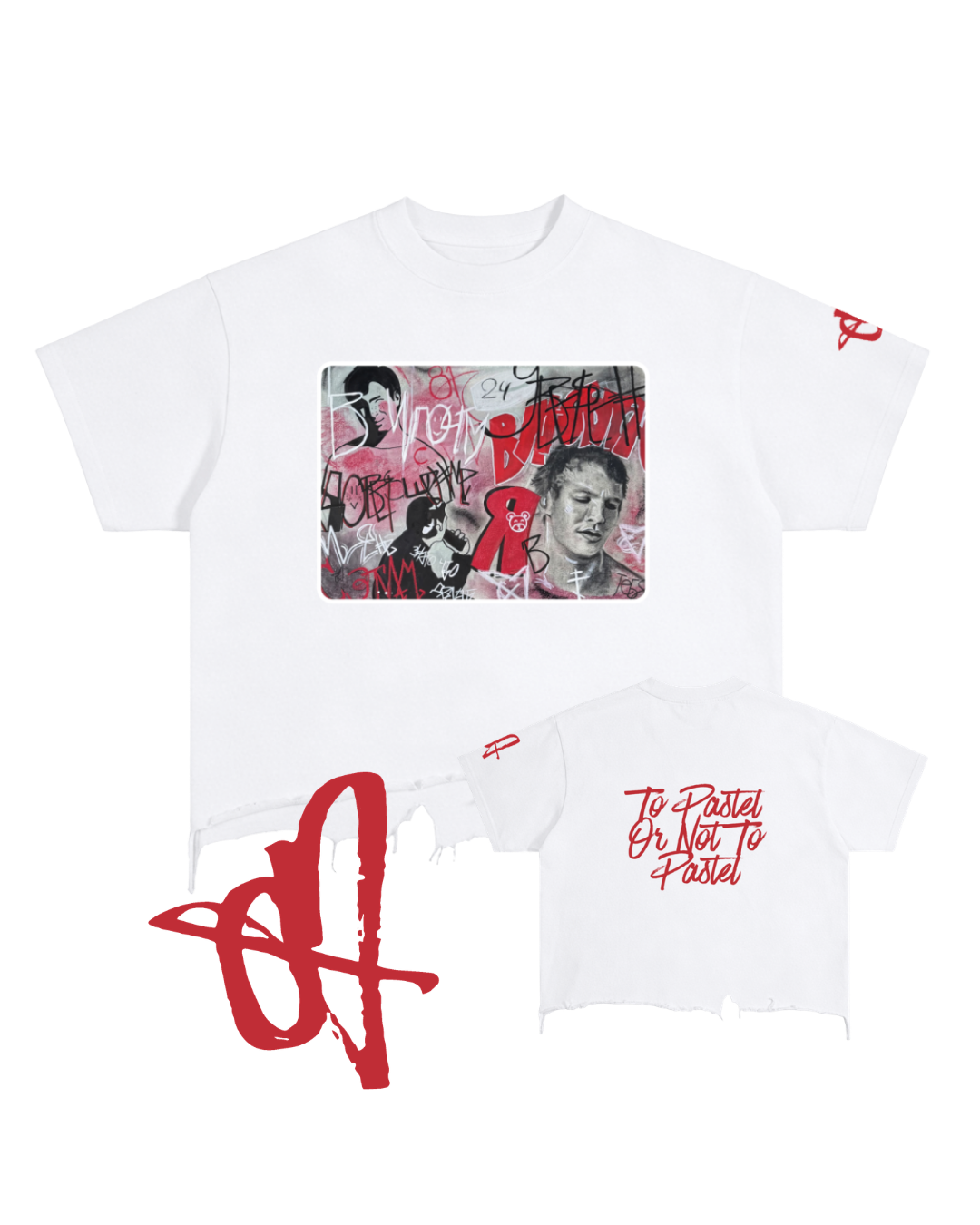 Graffiti: Vintage Wash Boxy Distressed Hem T-Shirt