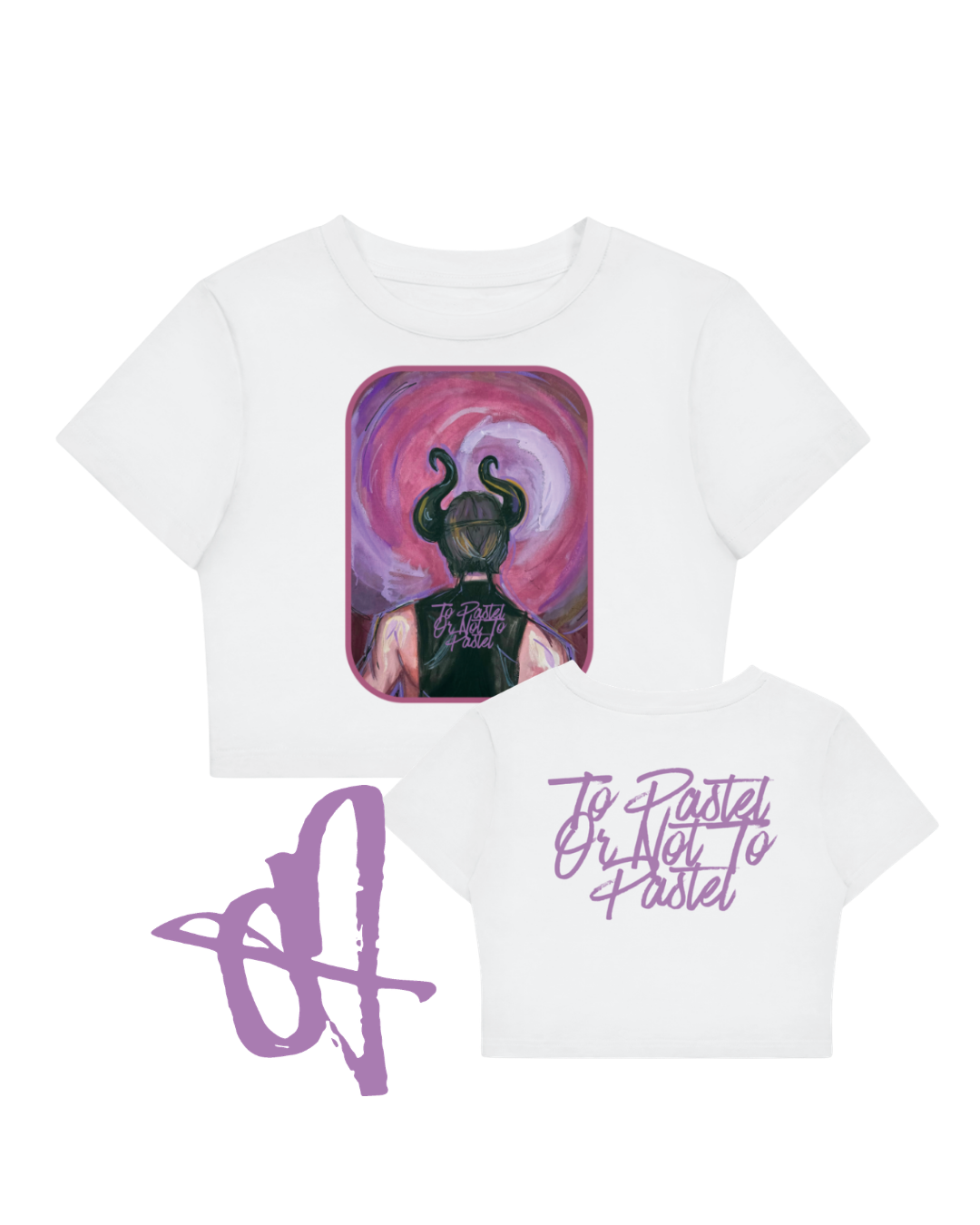 Horns: Fitted Crop Cotton T-Shirt