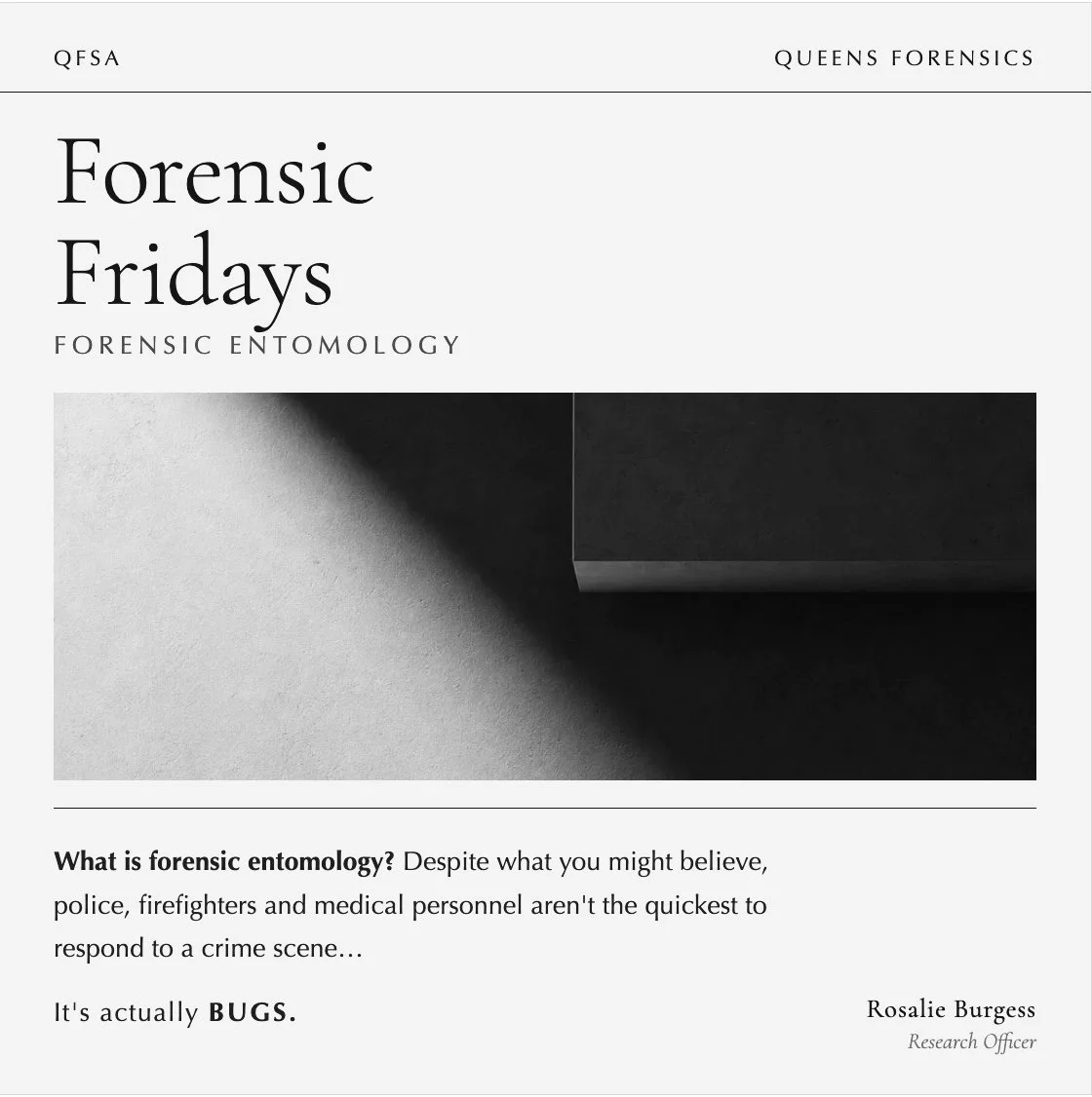 Burgess, R. L. (2023). What is Forensic Entomology? QFSA. 