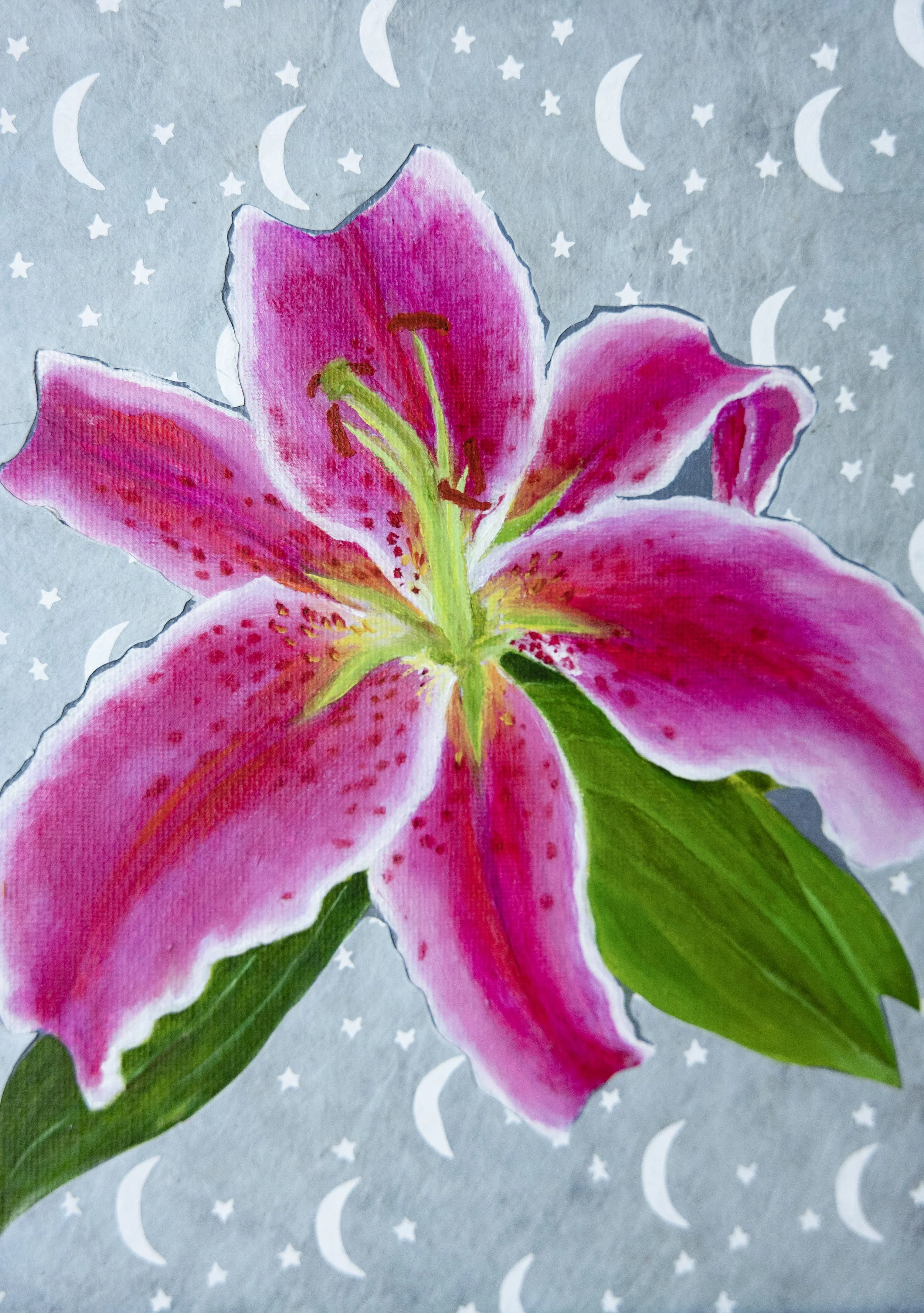 Canvas Painting - Stargazer Lily - 01.jpg