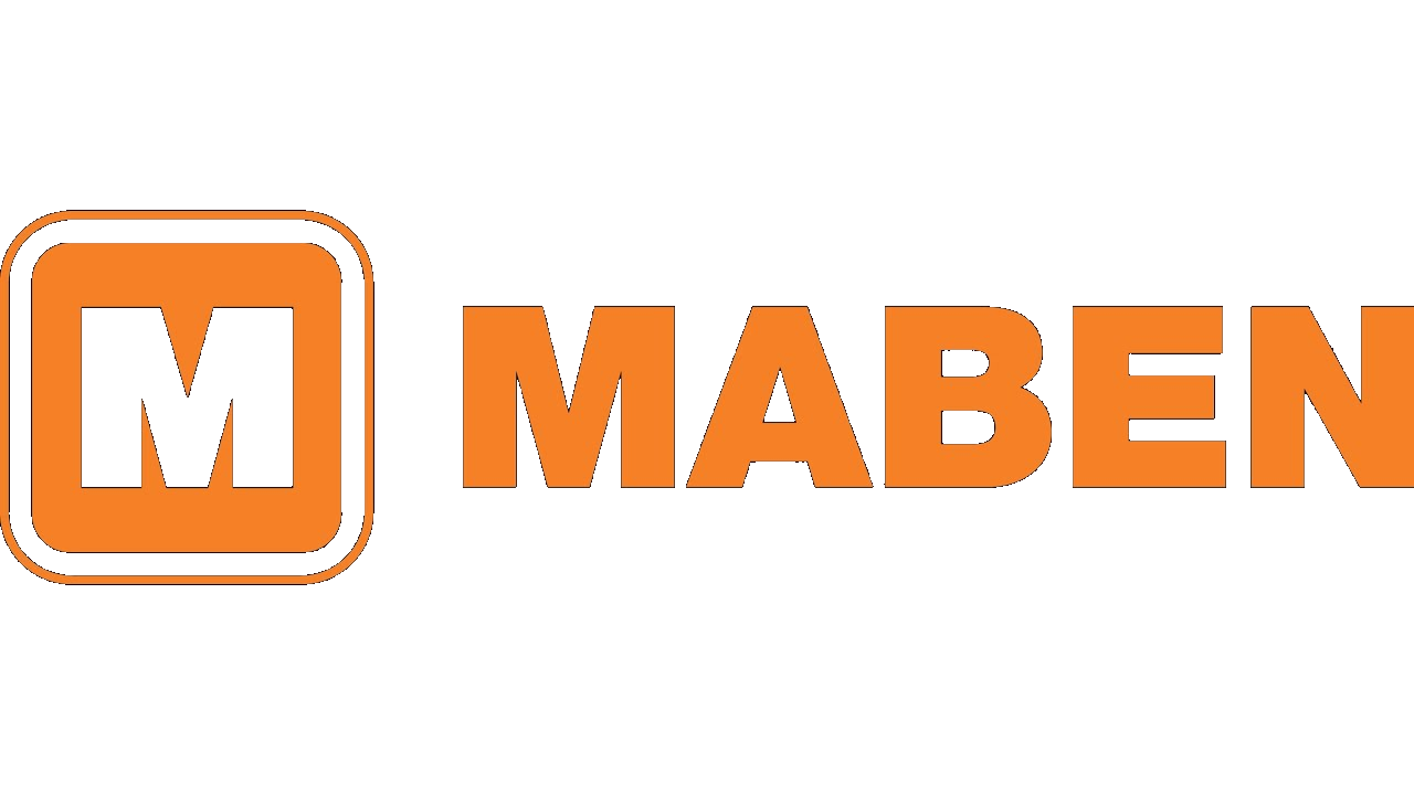 Angular logo with the text 'MABEN' in bold orange letters.