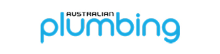 Australian Plumbing logo with blue text on a white background