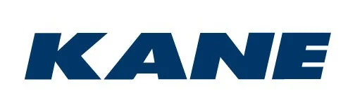 KANE logo in bold blue letters on a white background