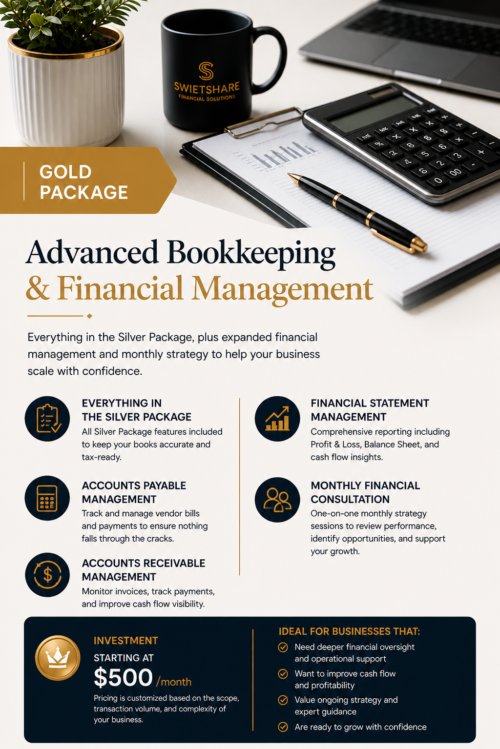 Gold Package — Advanced Bookkeeping & Financial Management