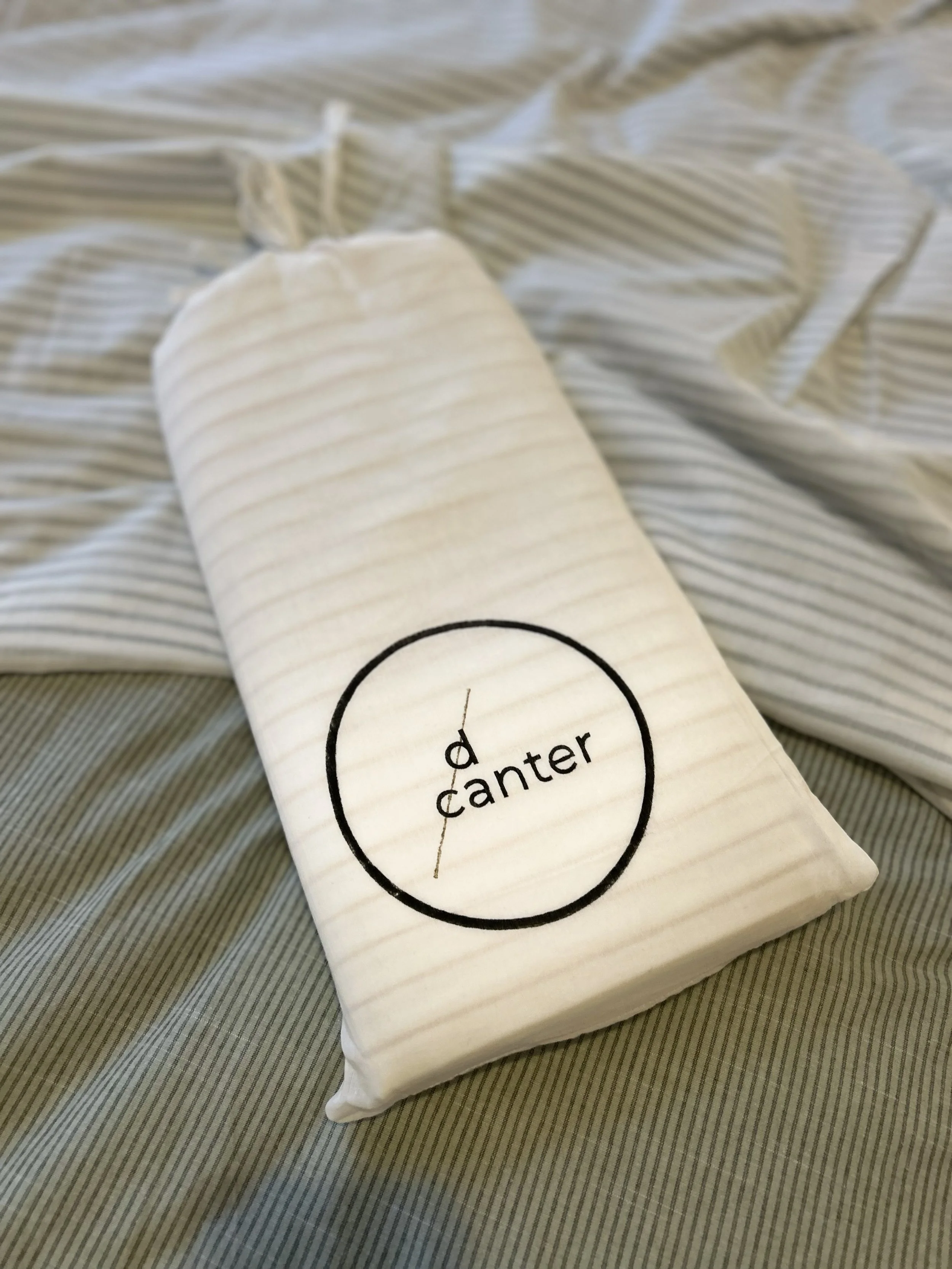 d/canter fabric bag with the words 'd canter' for muslin blanket 