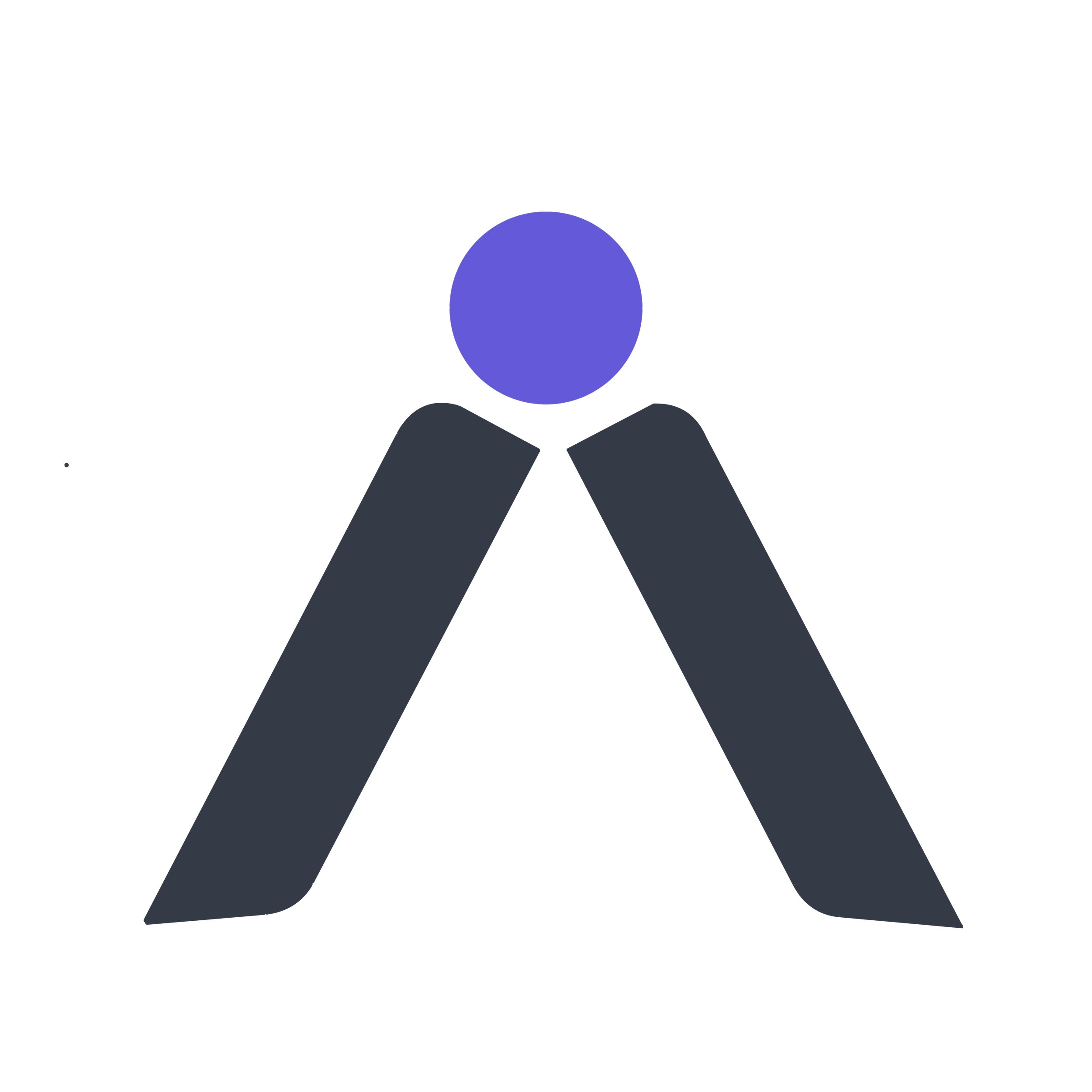 Arcane Technology Incubator Favicon. Abstract geometric logo with a blue circle and two dark gray angled lines forming a stylized 'A' shape.