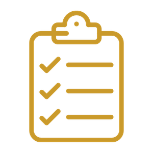 Outline of a clipboard with a checklist containing four items, all marked with checkmarks.