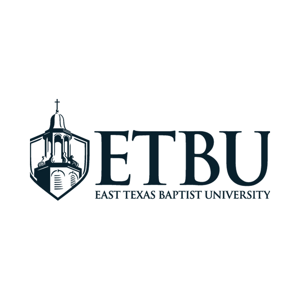 Logo of East Texas Baptist University featuring a stylized church dome and the university's name.