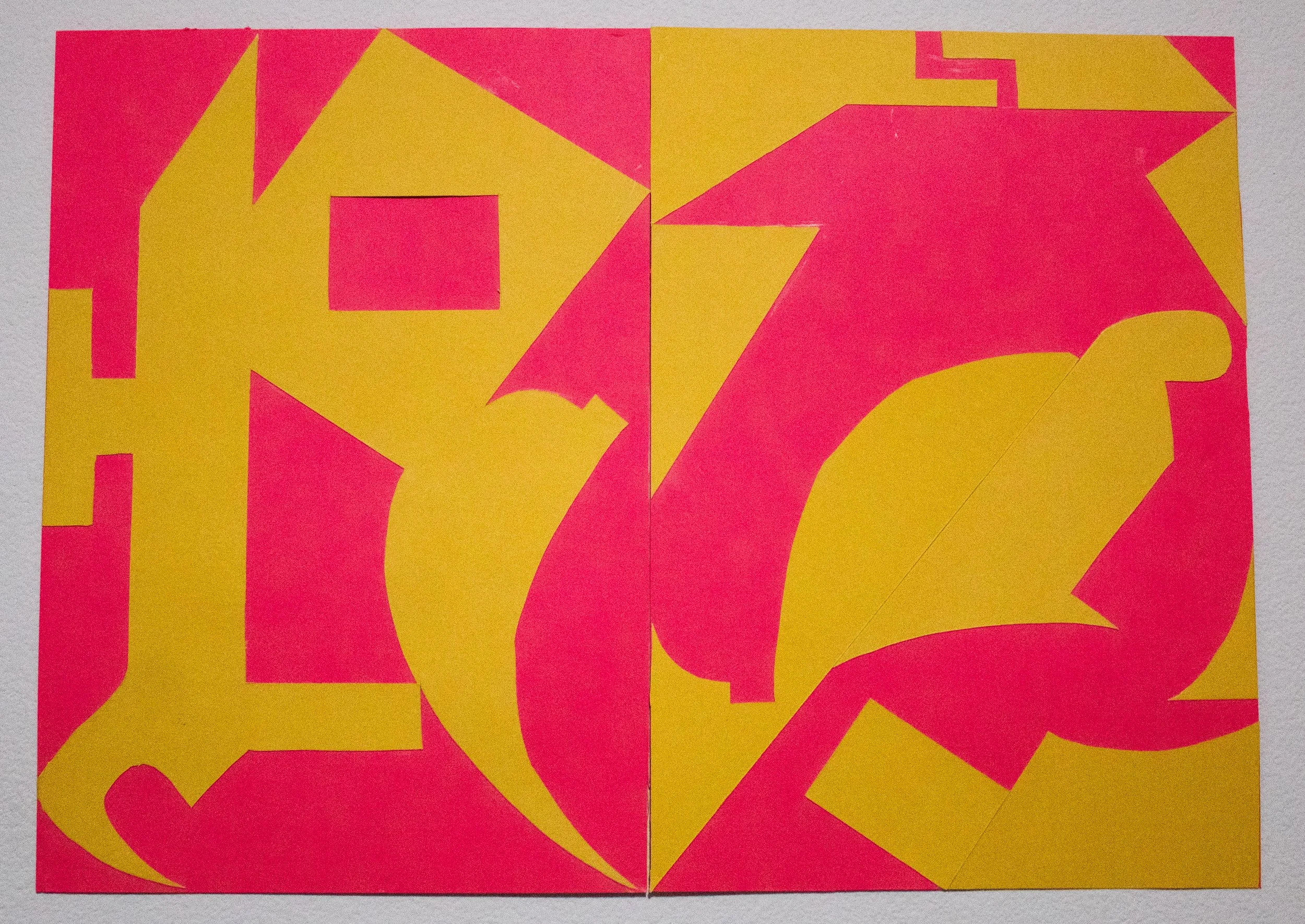 R. 2025. Letter Abstraction. Carpenter Paper. 11x15in.