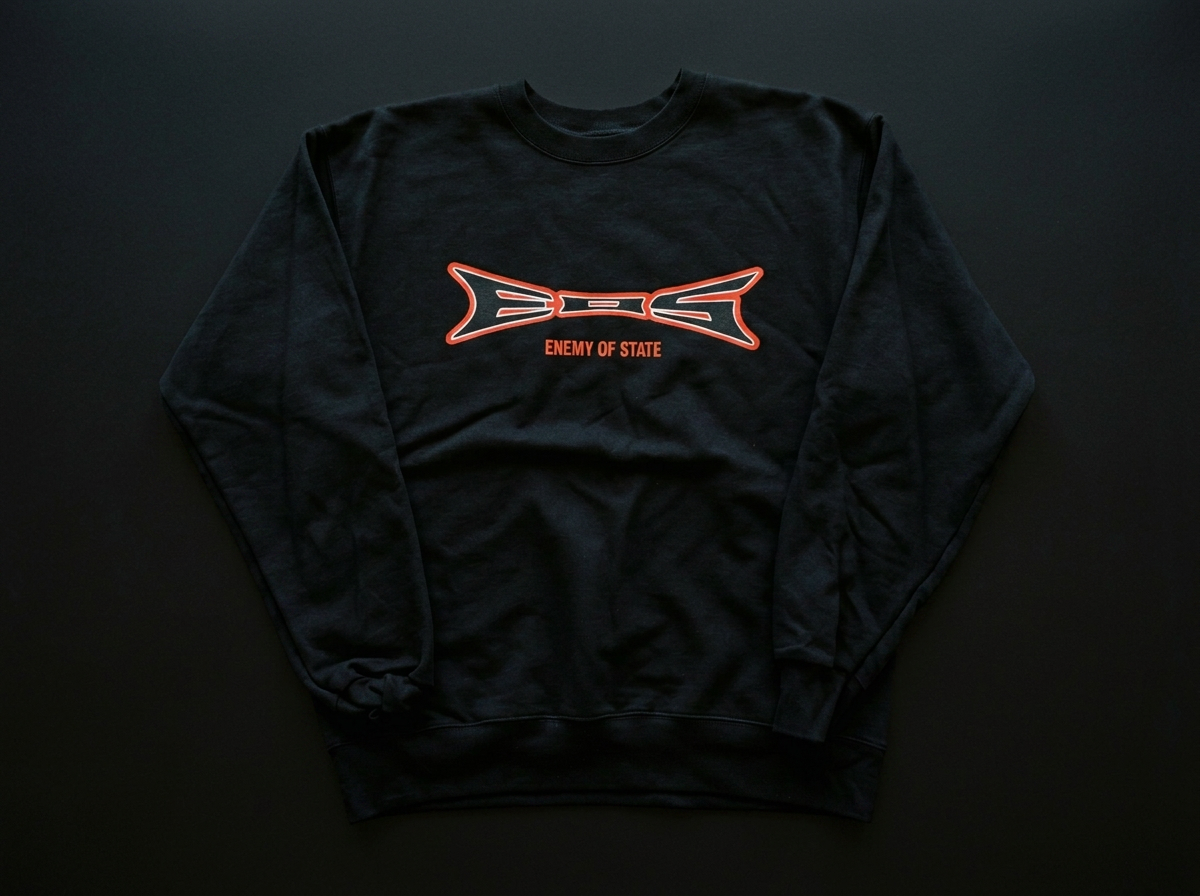 ENEMY OF STATE PRINTED HEAVYWEIGHT CREWNECK