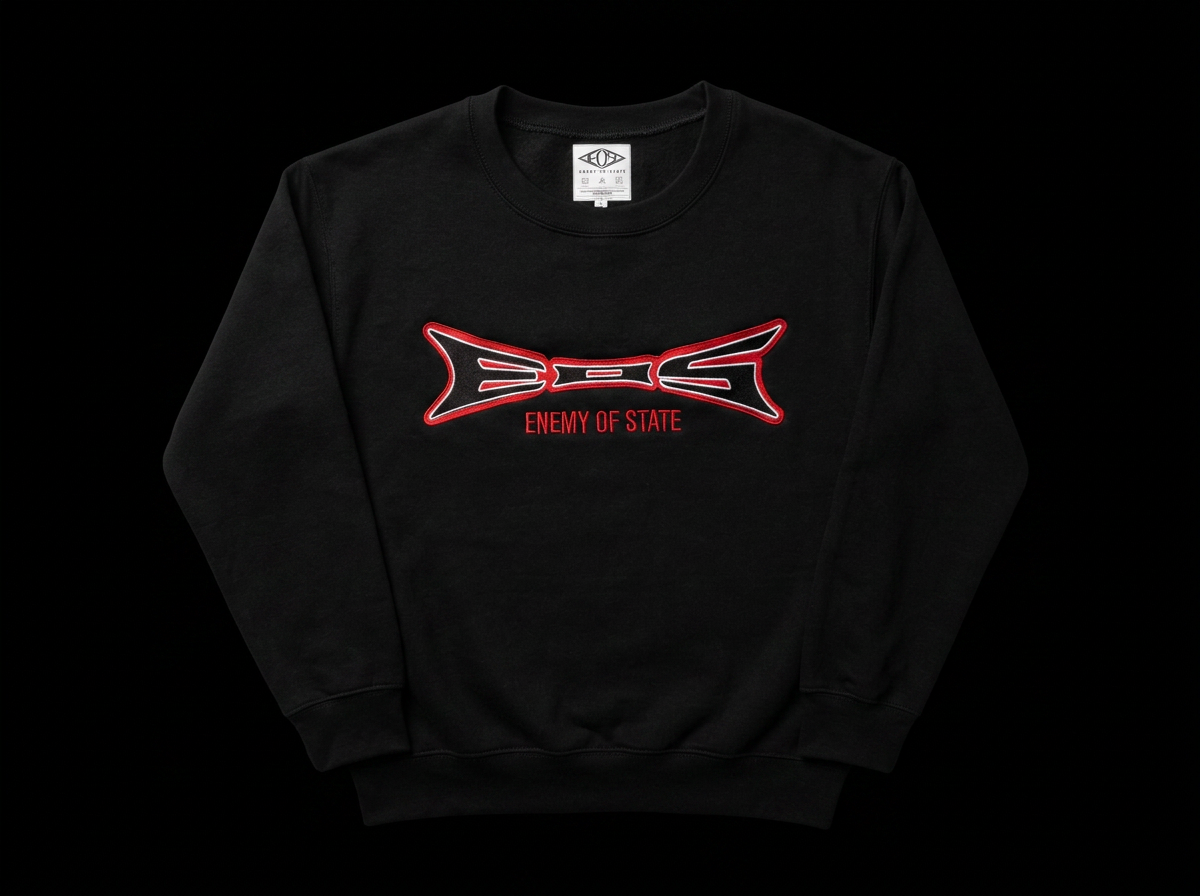 ENEMY OF STATE EMBROIDERY HEAVYWEIGHT CREWNECK