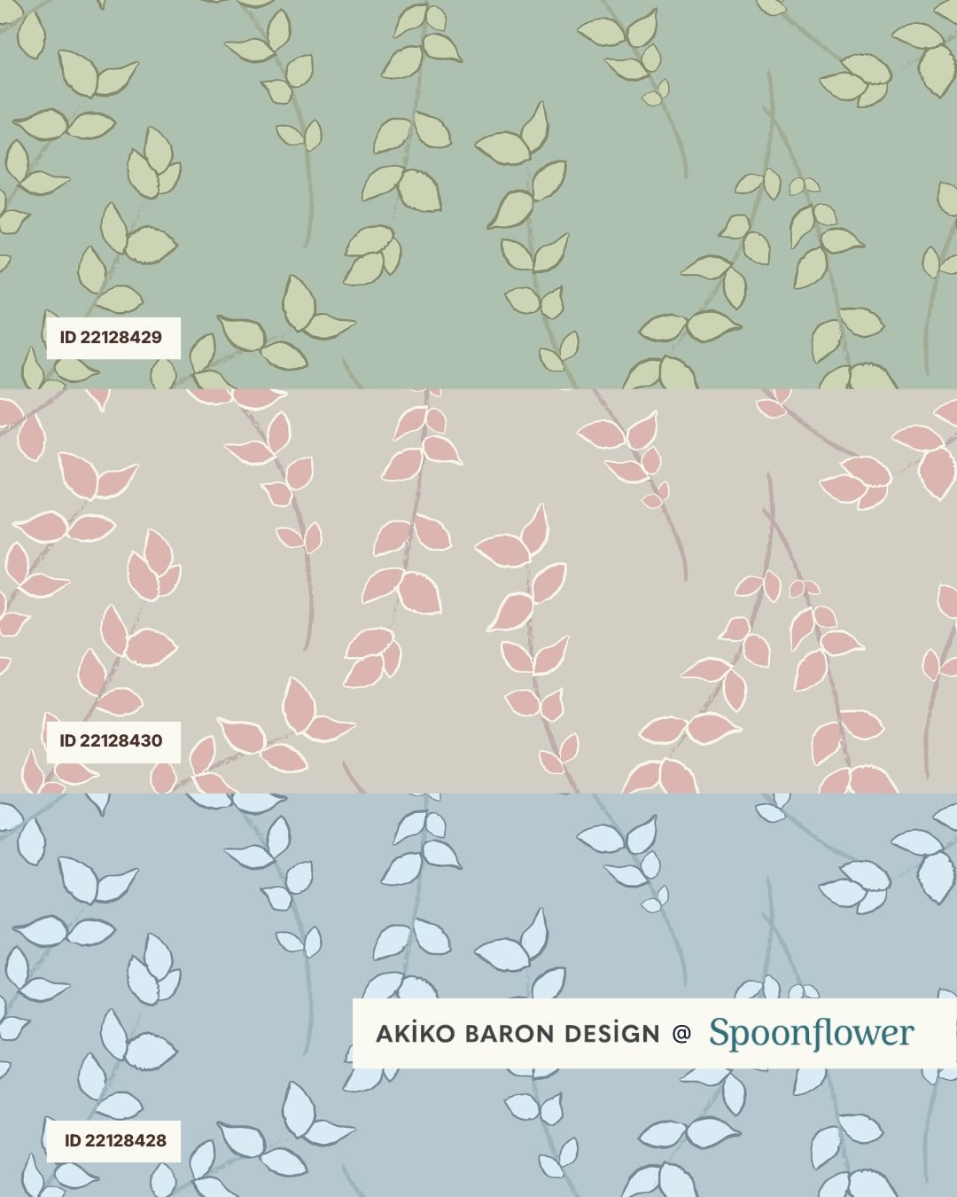 Day 6 #blenderbonanza26 with @powersellersacademy 🎉 
Clover or Other Small Greenery Allover or Tossed&mdash; 
A bit behind schedule&hellip;but had fun making these tossed botanical patterns in soft tones. Perfect for bathrooms! I saw these big prett