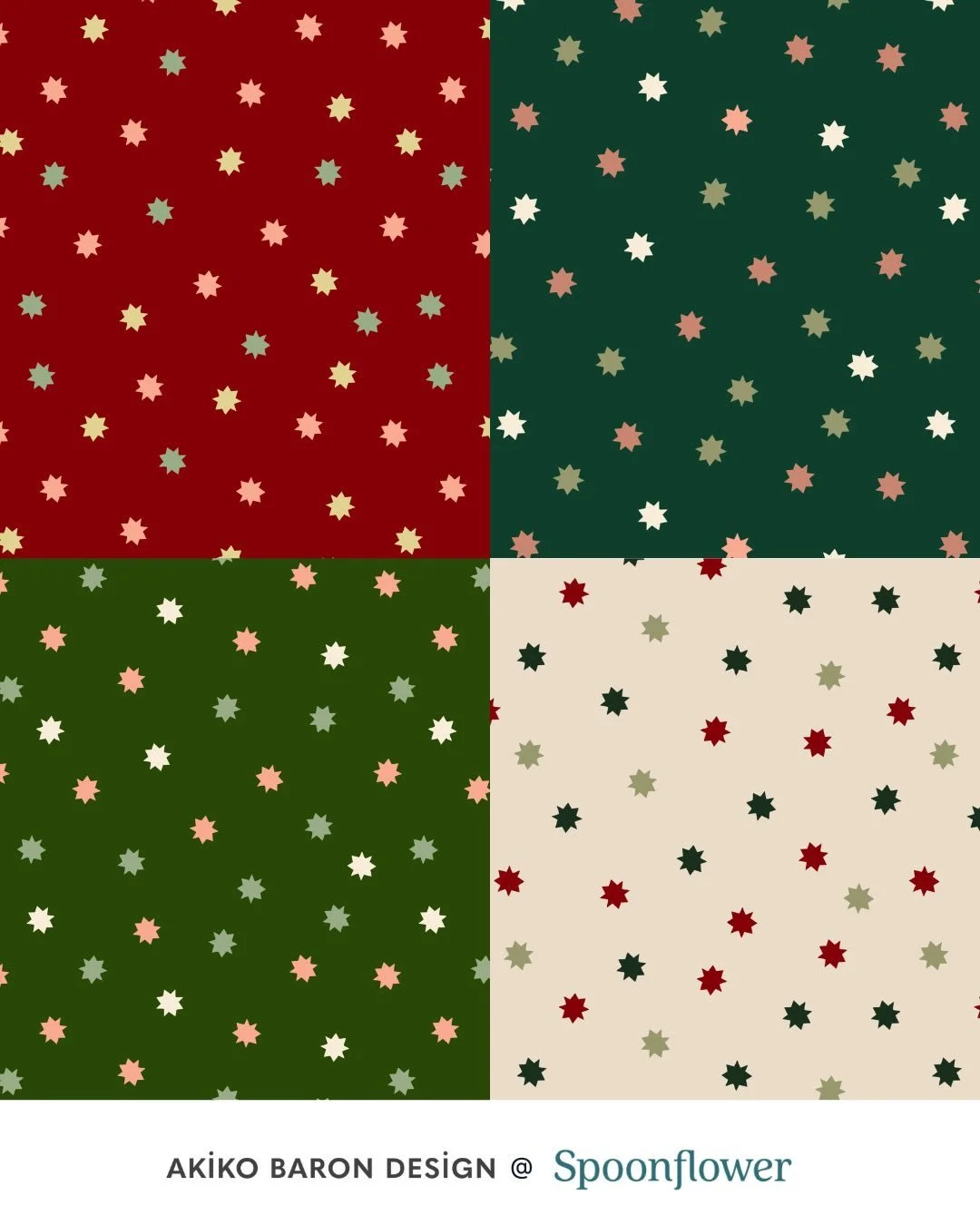 Day 12 #blenderbonanza26 with @powersellersacademy 🎉 
Small-scale holiday print&mdash; Christmas before summer! Simple tossed stars. I found the motif in one of my old files, where I scanned in an origami star (or maybe it was a flower that looked l