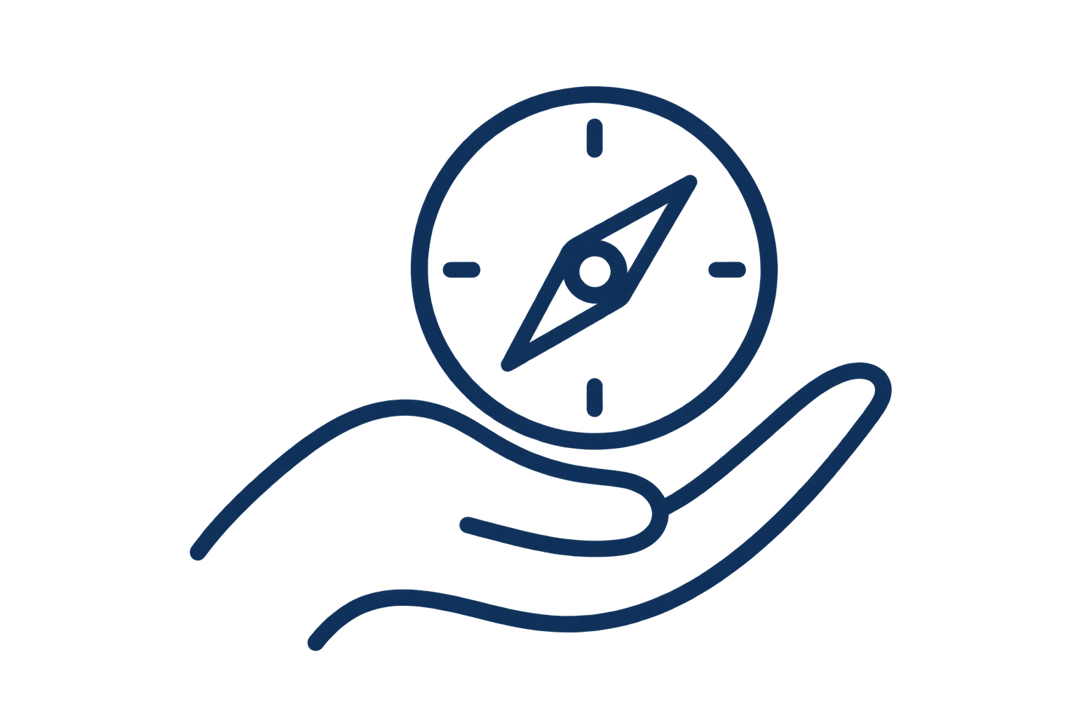 Hand holding a compass, representing direction and independence in young adulthood
