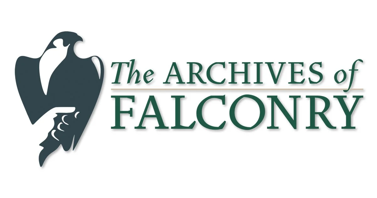 Logo of The Archives of Falconry, featuring a stylized falcon head and the text 'The Archives of Falconry' in green.