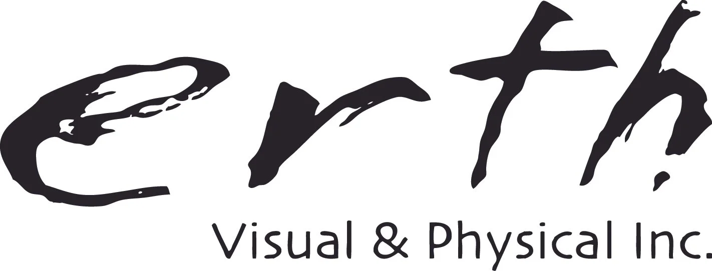Logo with the word 'Erth'' in stylized black script and 'Visual & Physical Inc.' in smaller black text below.